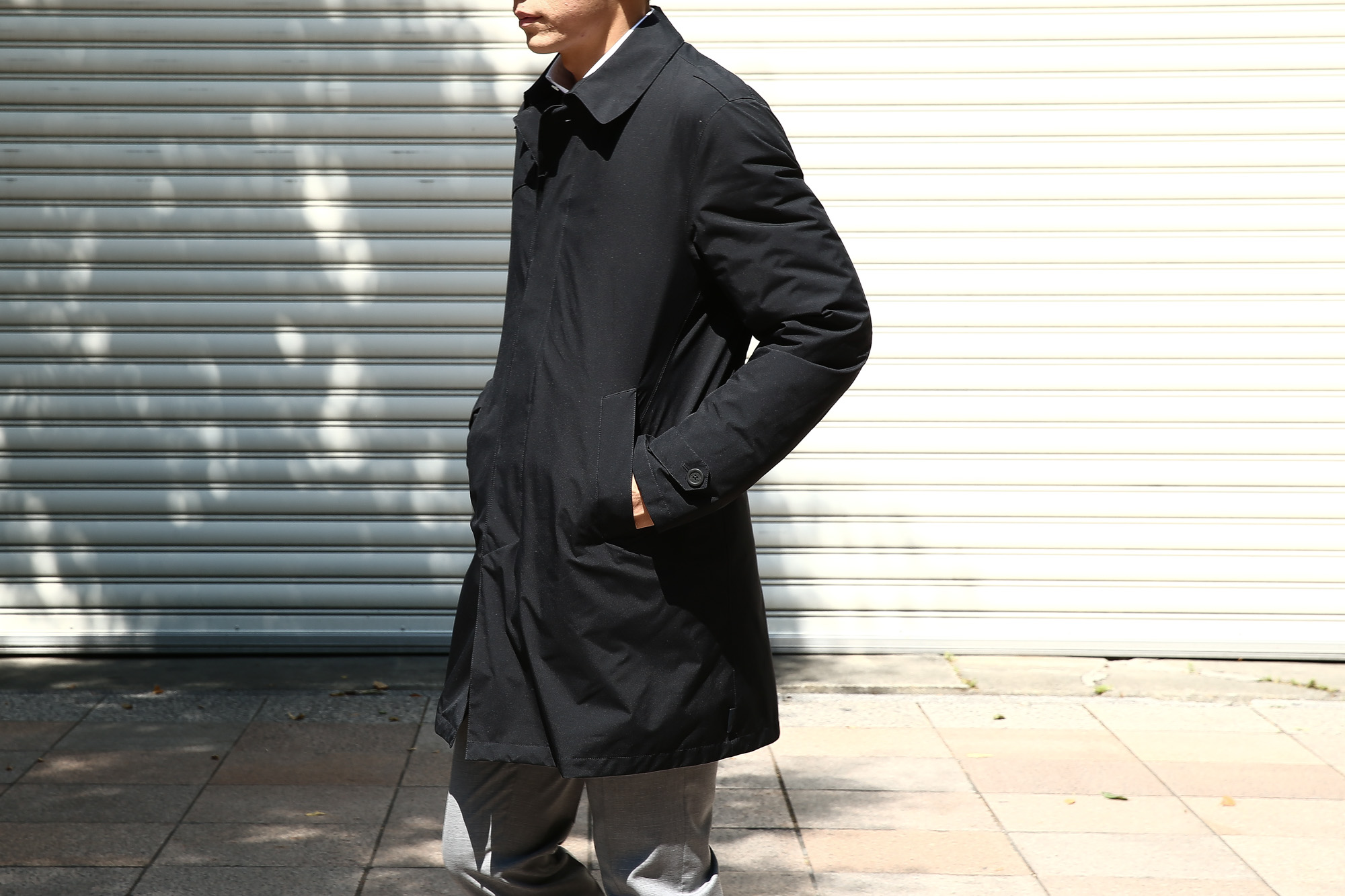 【HERNO / ヘルノ】 PI077UL LAMINAR Belted coat (ラミナー ベルテッドコート) GORE-TEX (ゴアテックス) 完全防水 ステンカラー シングル ベルテッドコート BLACK (ブラック・9300) 2017 秋冬 愛知 名古屋 herno ヘルノ ダウンコート 42,44,46,48,50,52,54