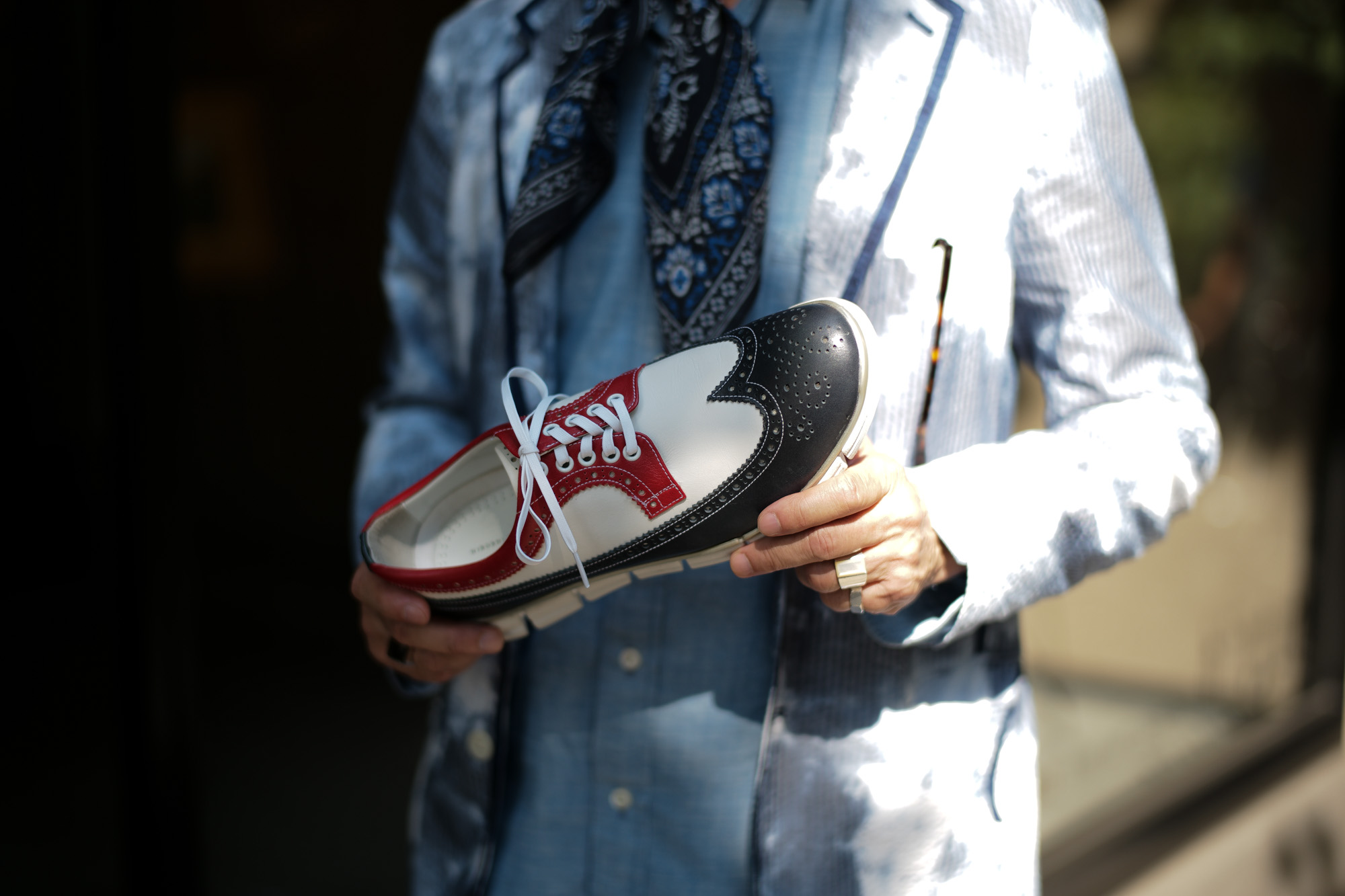 HIROSHI TSUBOUCHI(ヒロシ ツボウチ) HTO-AD05 Wing tip Sneakers Calf Leather カーフレザー ウィングチップ スニーカー TRICOLOR(トリコロール) MADE IN JAPAN(日本製) 2017秋冬 hiroshitsubouchi ヒロシツボウチ 木梨則武 ノリさん C.ロナウド クリスティアーノロナウド トリコカラー とんねるずのみなさんのおかげでした