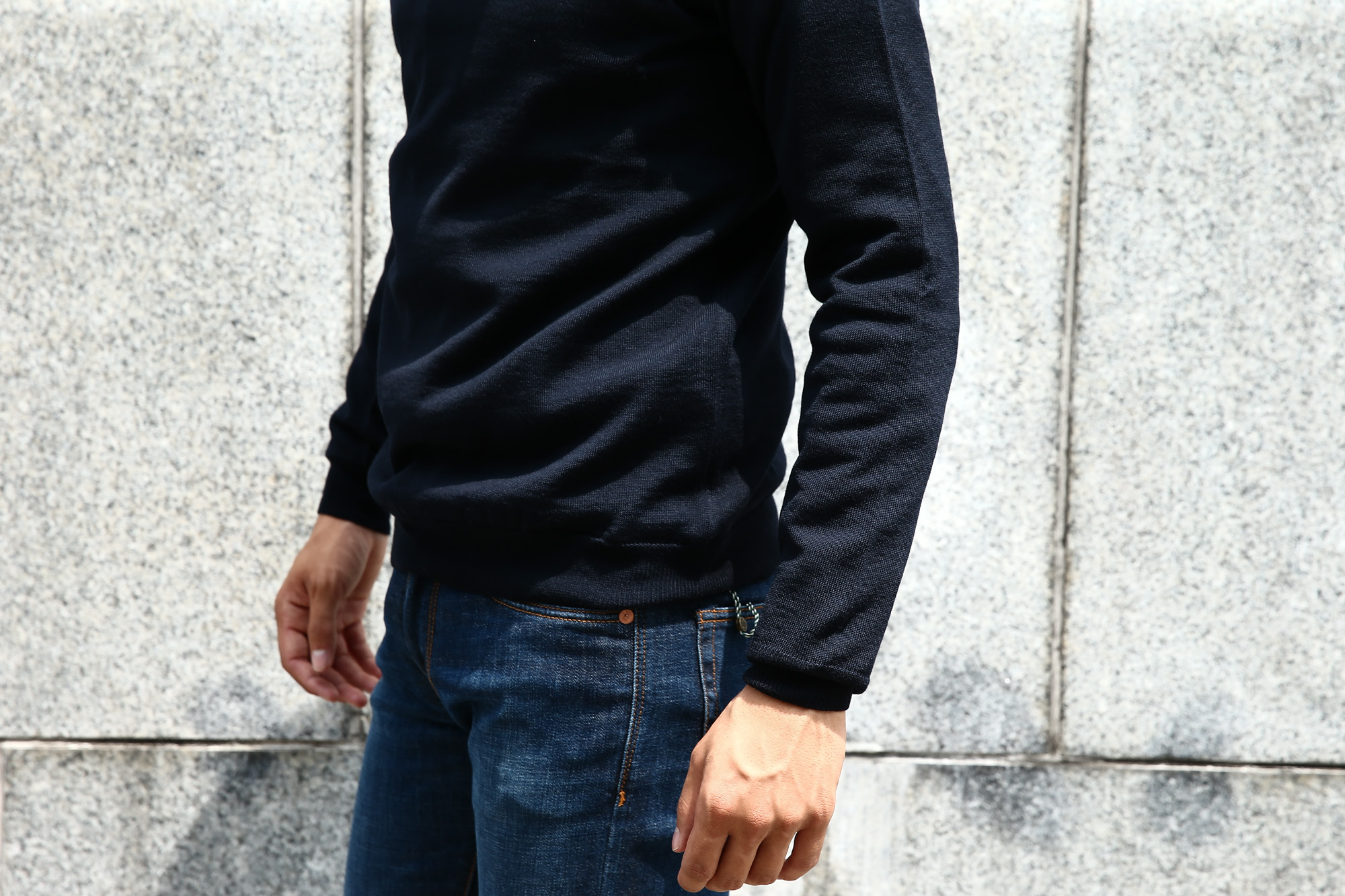 【ZANONE / ザノーネ】 Crew Neck Sweater クルーネックセーター VIRGIN WOOL 100% ヴァージンウール100% ハイゲージウールニットセーター NAVY (ネイビー・Z1375) made in italy (イタリア製) 2017 秋冬新作 zanone ザノーネ コーディネート タートルネック 愛知 名古屋 Alto e Diritto アルト エ デリット タートル 44,46,48,50,52,54