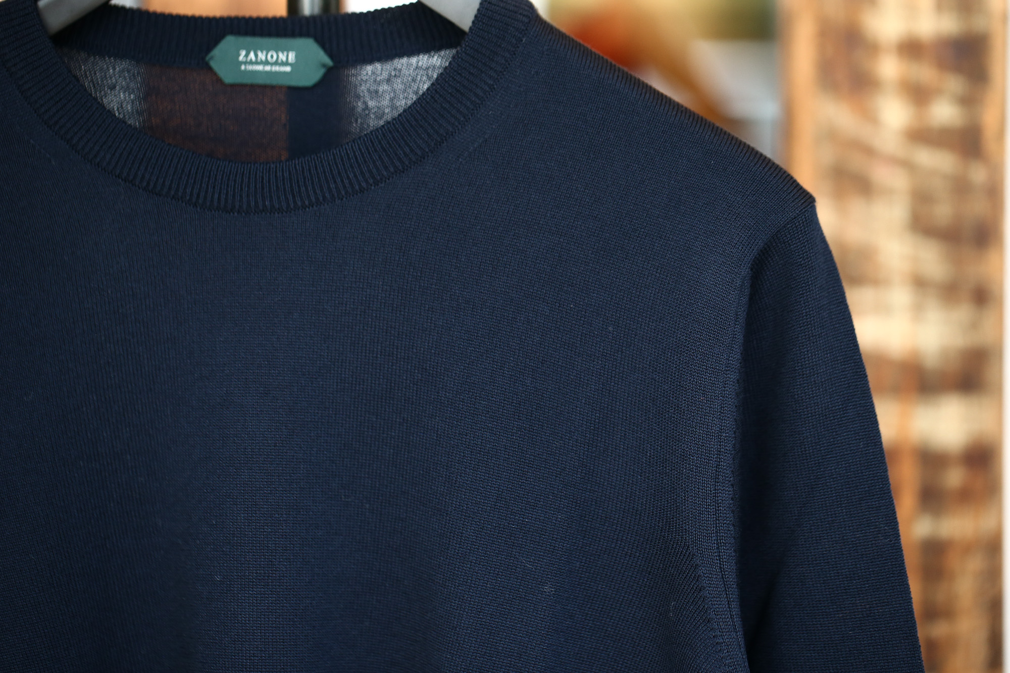 ZANONE (ザノーネ) Crew Neck Sweater (クルーネックセーター) VIRGIN WOOL 100% ヴァージンウール100% ハイゲージウールニットセーター NAVY (ネイビー・Z1375) made in italy (イタリア製) 2017 秋冬新作 zanone ザノーネ タートルネック 愛知 名古屋 Alto e Diritto アルト エ デリット タートル