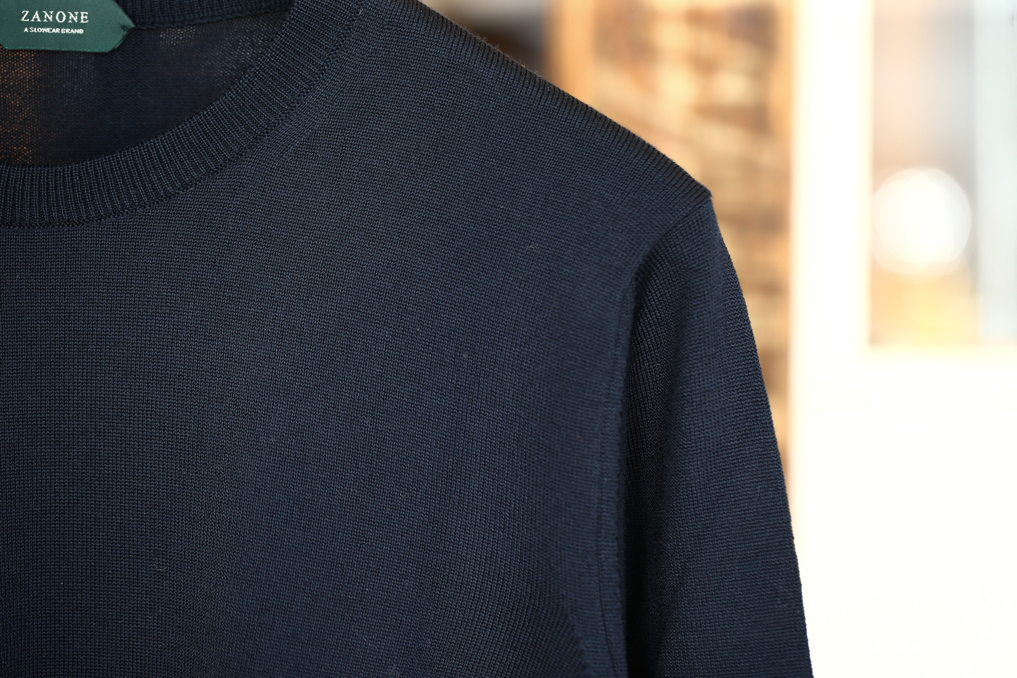 ZANONE (ザノーネ) Crew Neck Sweater (クルーネックセーター) VIRGIN WOOL 100% ヴァージンウール100% ハイゲージウールニットセーター NAVY (ネイビー・Z1375) made in italy (イタリア製) 2017 秋冬新作 zanone ザノーネ タートルネック 愛知 名古屋 Alto e Diritto アルト エ デリット タートル