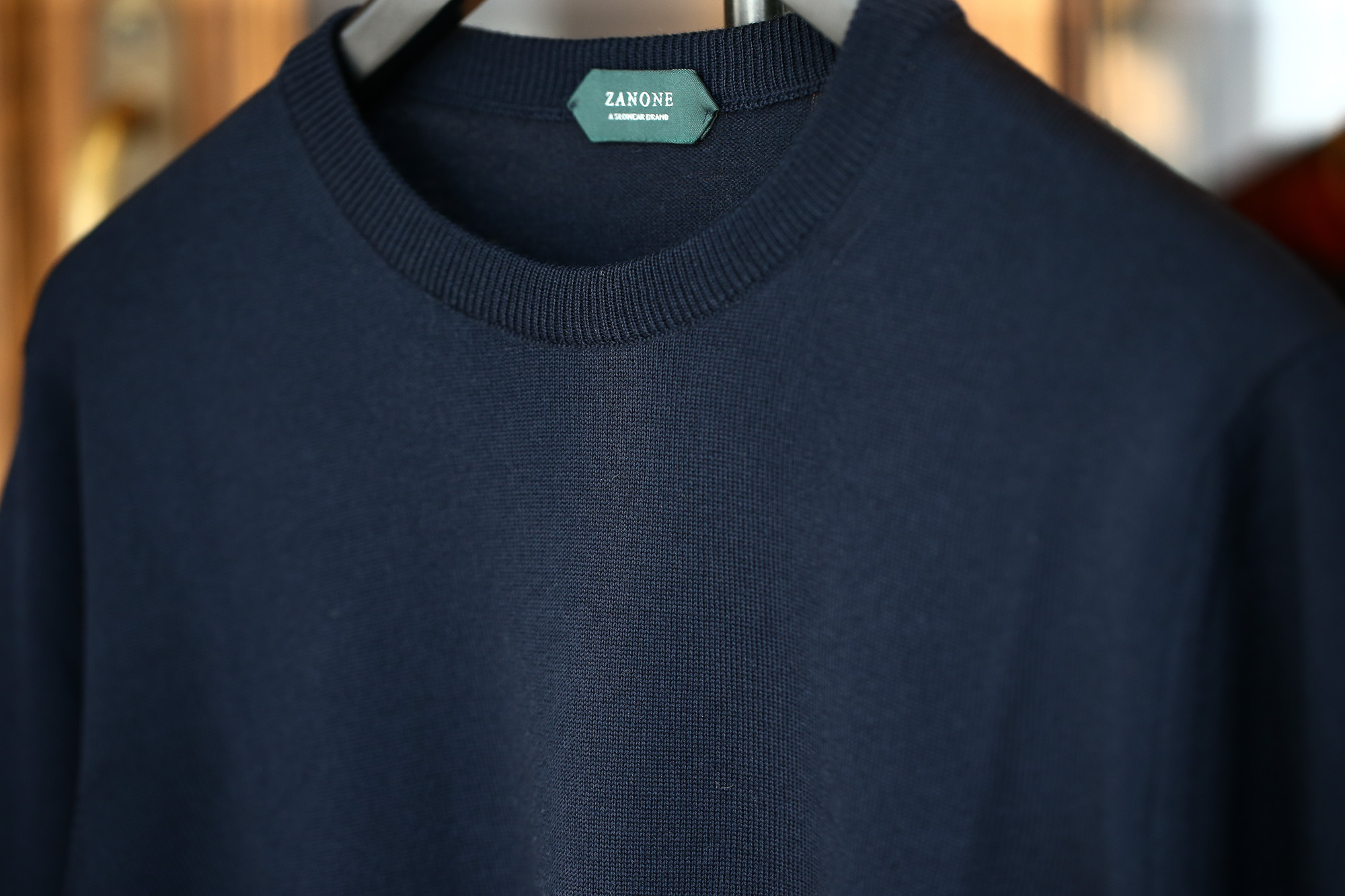 ZANONE (ザノーネ) Crew Neck Sweater (クルーネックセーター) VIRGIN WOOL 100% ヴァージンウール100% ハイゲージウールニットセーター NAVY (ネイビー・Z1375) made in italy (イタリア製) 2017 秋冬新作 zanone ザノーネ タートルネック 愛知 名古屋 Alto e Diritto アルト エ デリット タートル