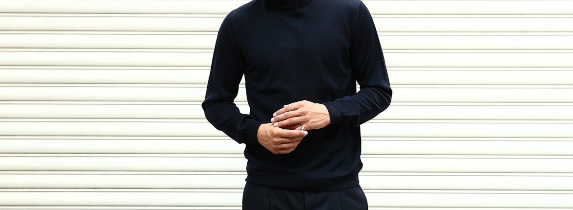 【ZANONE / ザノーネ】 Turtle Neck Sweater タートルネックセーター VIRGIN WOOL 100% ヴァージンウール100% ハイゲージウールニットセーター NAVY (ネイビー・Z1375) made in italy (イタリア製) 2017 秋冬新作 made in italy (イタリア製) 2017 秋冬新作 zanone ザノーネ タートルネック 愛知 名古屋 zodiac ゾディアック タートル