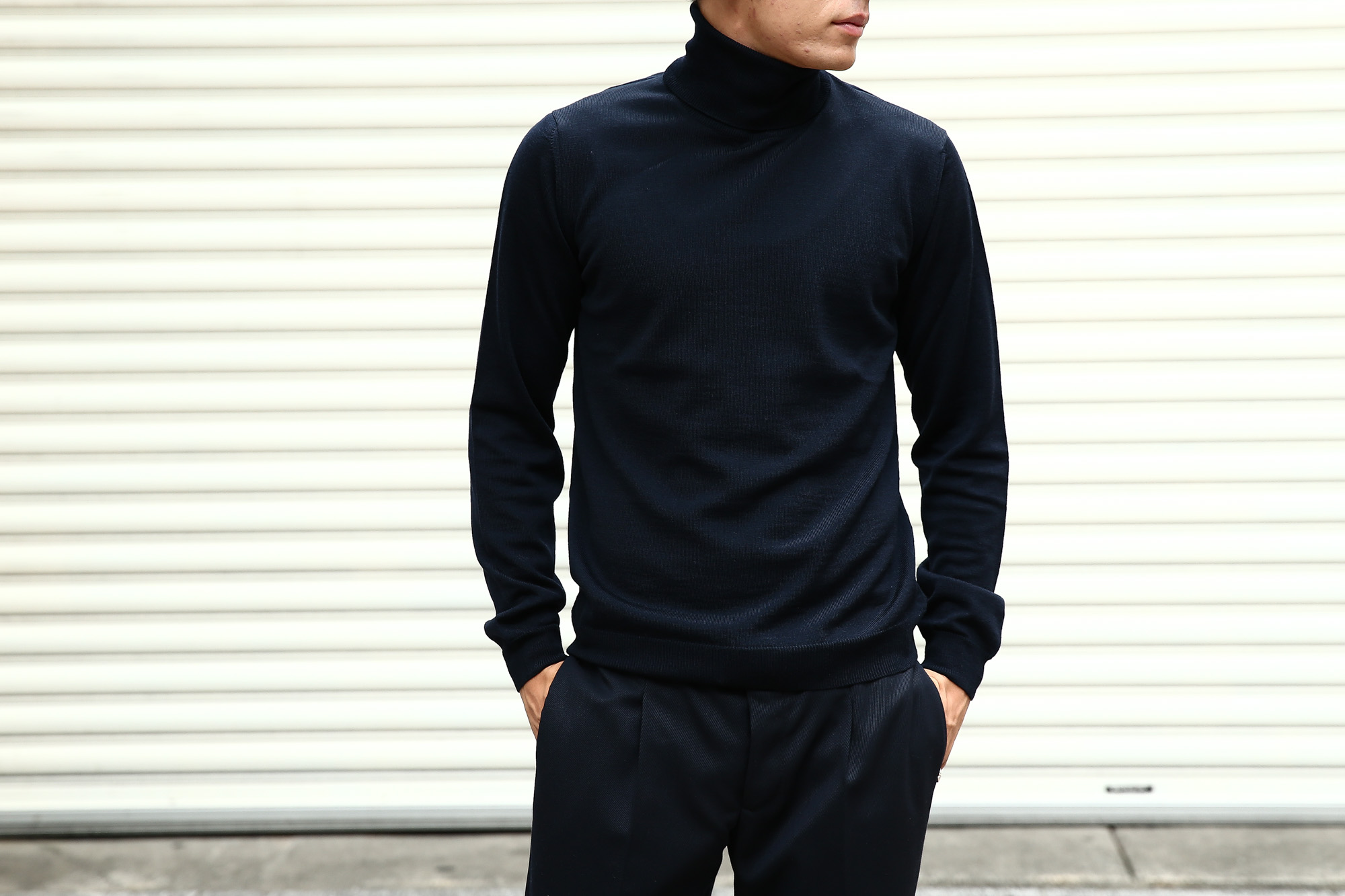 【ZANONE / ザノーネ】 Turtle Neck Sweater タートルネックセーター VIRGIN WOOL 100% ヴァージンウール100% ハイゲージウールニットセーター NAVY (ネイビー・Z1375) made in italy (イタリア製) 2017 秋冬新作 made in italy (イタリア製) 2017 秋冬新作 zanone ザノーネ タートルネック 愛知 名古屋 Alto e Diritto アルト エ デリット タートル