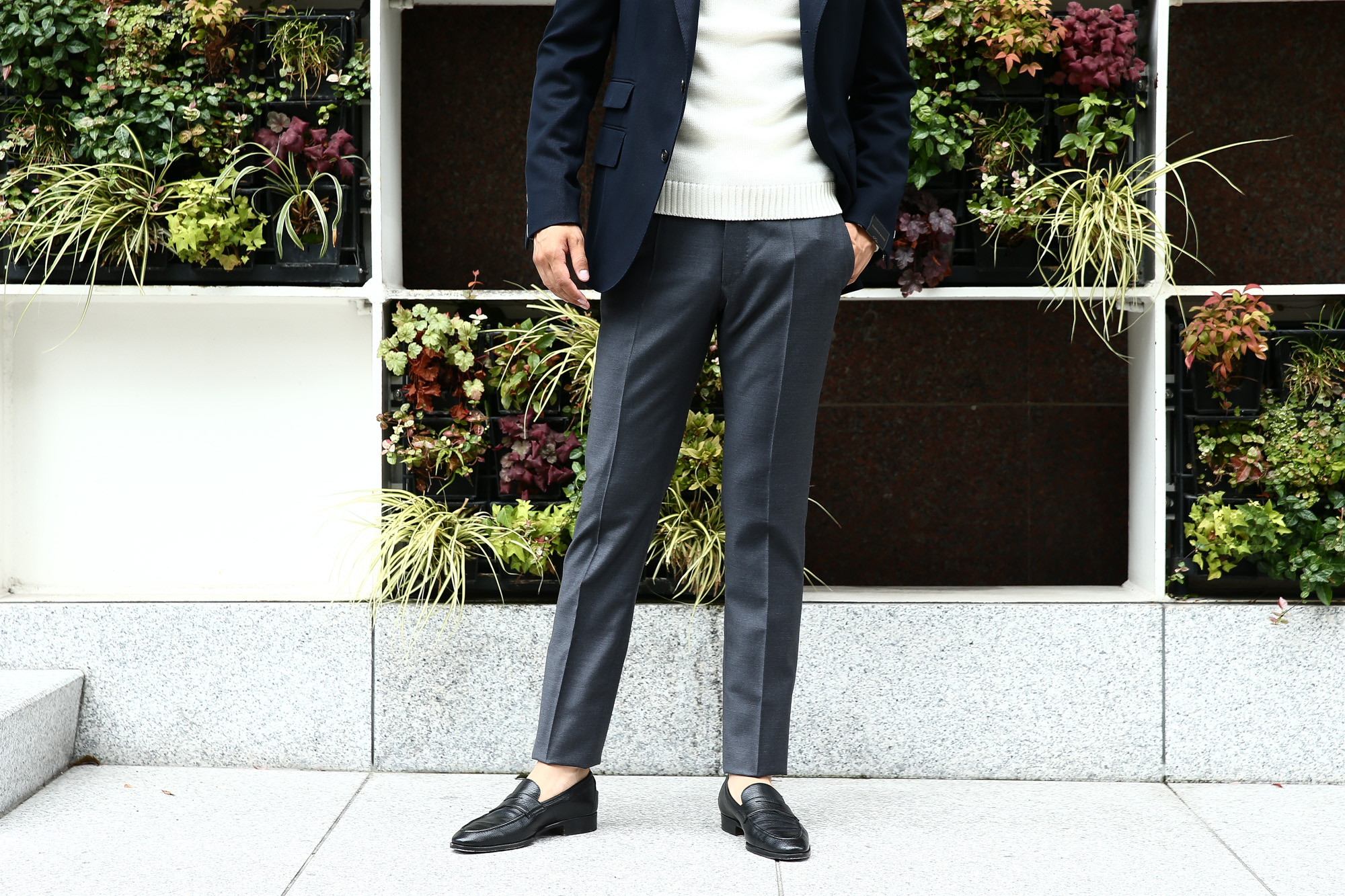 INCOTEX(インコテックス) N35 SLIM FIT (1NT035) スリムフィットS110’S HIGH COMFORT BATAVIA ストレッチ サージウール スラックス 【MEDIUM GRAY / ミディアムグレー・910】 2017 秋冬新作 incotex インコテックス グレスラ 愛知　名古屋 Alto e Diritto アルト エ デリット