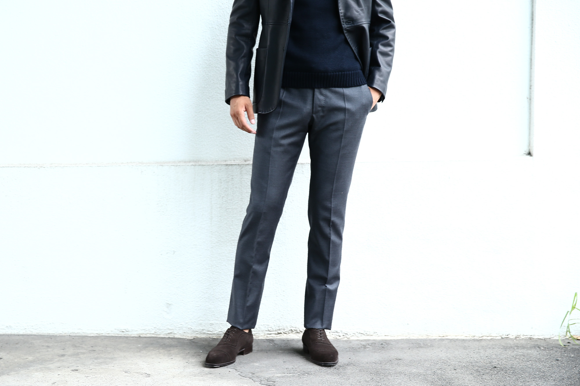 INCOTEX(インコテックス) N35 SLIM FIT (1NT035) スリムフィットS110’S HIGH COMFORT BATAVIA ストレッチ サージウール スラックス 【MEDIUM GRAY // ミディアムグレー・910】 2017 秋冬新作 incotex インコテックス グレスラ 愛知　名古屋 Alto e Diritto アルト エ デリット