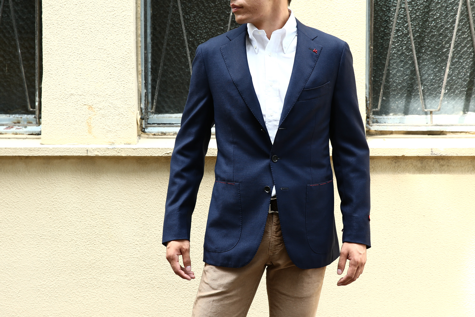 ISAIA / イザイア】 SAILOR セイラー 130'S AQUA BLAZER FABRIC Wool