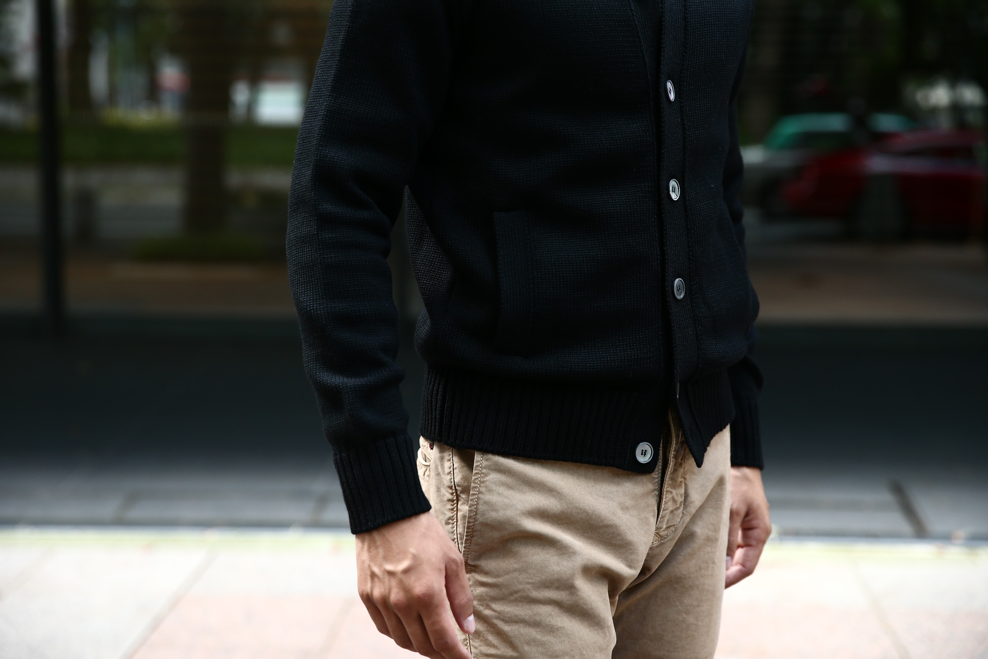 ZANONE(ザノーネ)  CHIOTO ・KYOTO(キョウト・キョート) 810740 z0229 LONG SLEEVES ミドルゲージ ニットジャケット ニットブルゾン 【BLACK / ブラック・Z0015】  2017 秋冬新作 zanone ザノーネ ニット キョウト 愛知 名古屋 Alto e Diritto アルト エ デリット