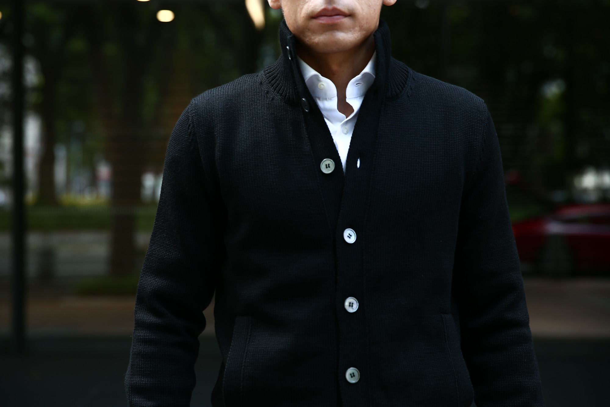 ZANONE(ザノーネ)  CHIOTO ・KYOTO(キョウト・キョート) 810740 z0229 LONG SLEEVES ミドルゲージ ニットジャケット ニットブルゾン 【BLACK / ブラック・Z0015】  2017 秋冬新作 zanone ザノーネ ニット キョウト 愛知 名古屋 Alto e Diritto アルト エ デリット