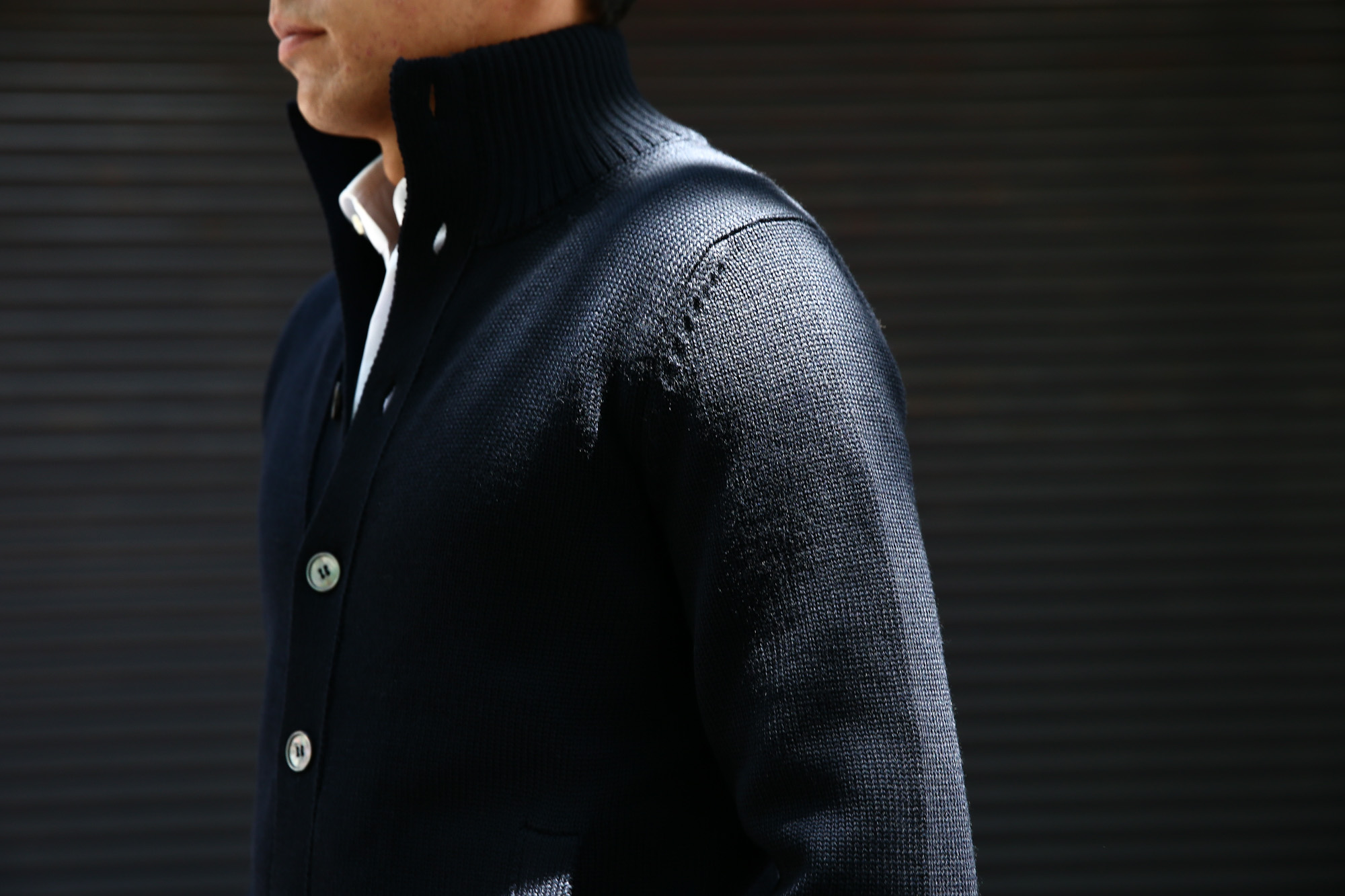 ZANONE(ザノーネ) CHIOTO ・KYOTO(キョウト・キョート) 810740 z0229 LONG SLEEVES ミドルゲージ ニットジャケット ニットブルゾン  【NAVY / ネイビー・Z1375】  2017 秋冬新作 zanone ザノーネ ニット キョウト 愛知 名古屋 Alto e Diritto アルト エ デリット