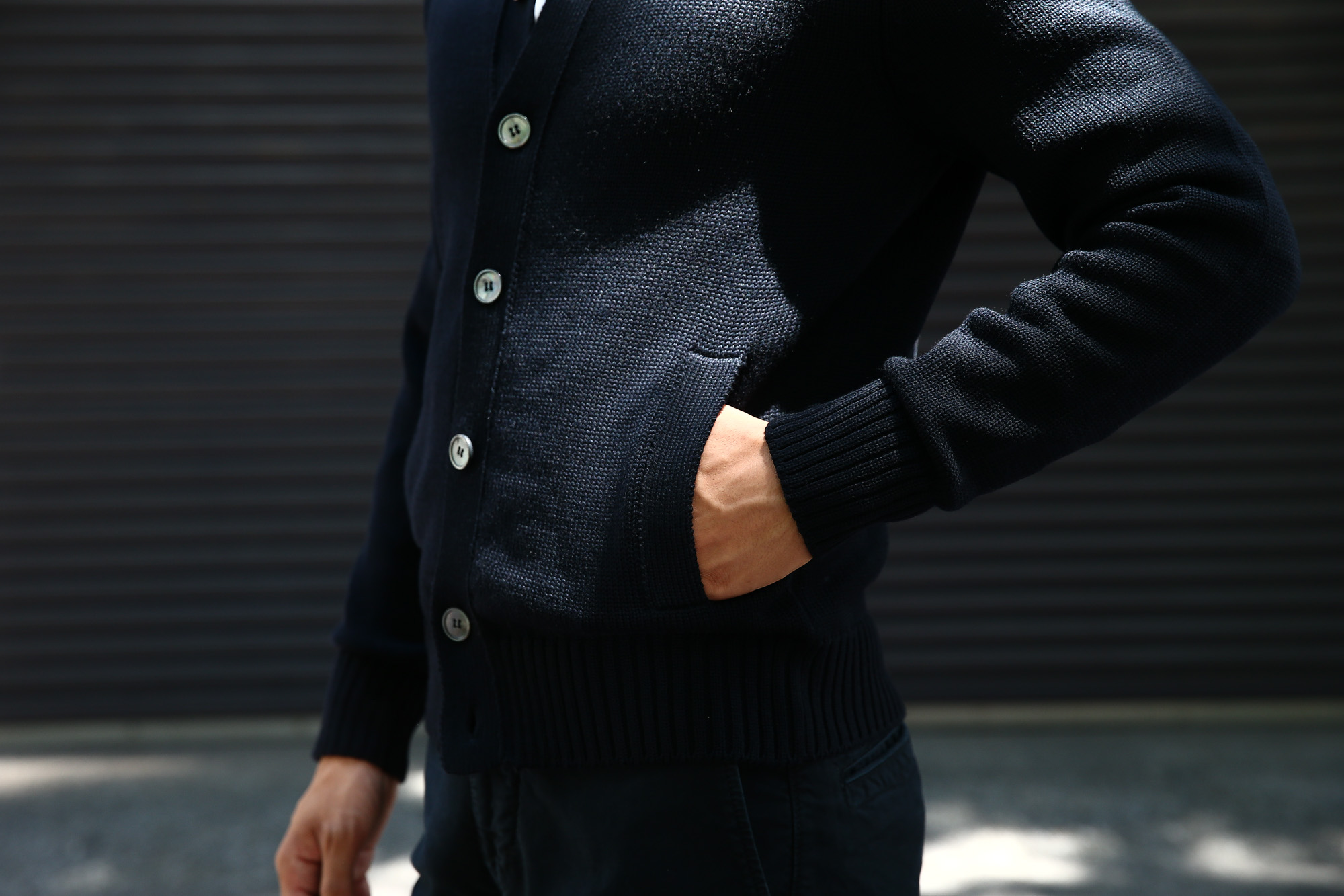 ZANONE(ザノーネ) CHIOTO ・KYOTO(キョウト・キョート) 810740 z0229 LONG SLEEVES ミドルゲージ ニットジャケット ニットブルゾン  【NAVY / ネイビー・Z1375】  2017 秋冬新作 zanone ザノーネ ニット キョウト 愛知 名古屋 Alto e Diritto アルト エ デリット