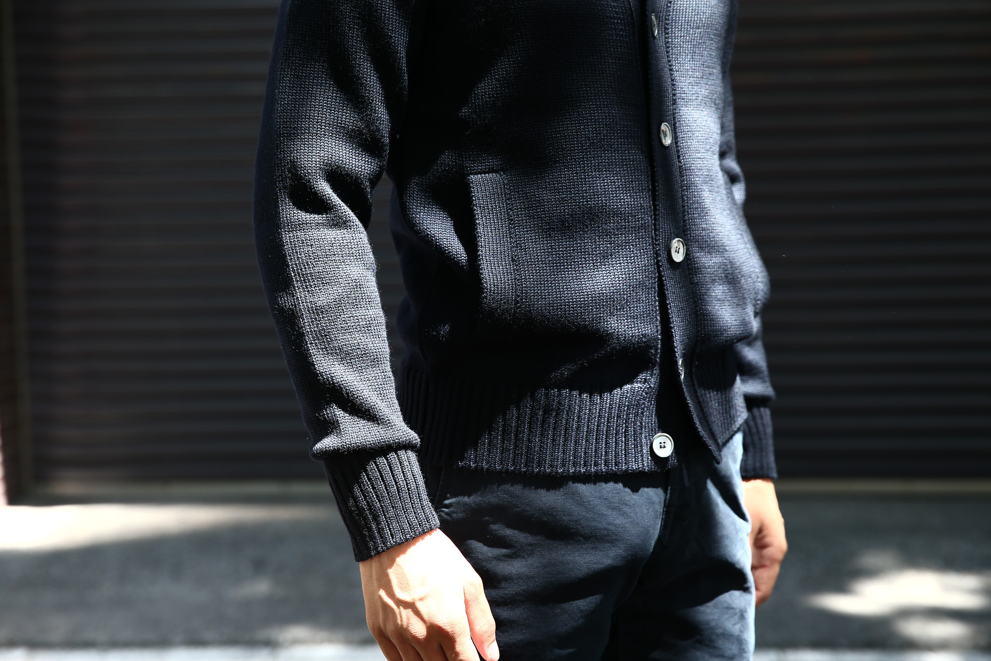 ZANONE(ザノーネ) CHIOTO ・KYOTO(キョウト・キョート) 810740 z0229 LONG SLEEVES ミドルゲージ ニットジャケット ニットブルゾン  【NAVY / ネイビー・Z1375】  2017 秋冬新作 zanone ザノーネ ニット キョウト 愛知 名古屋 Alto e Diritto アルト エ デリット