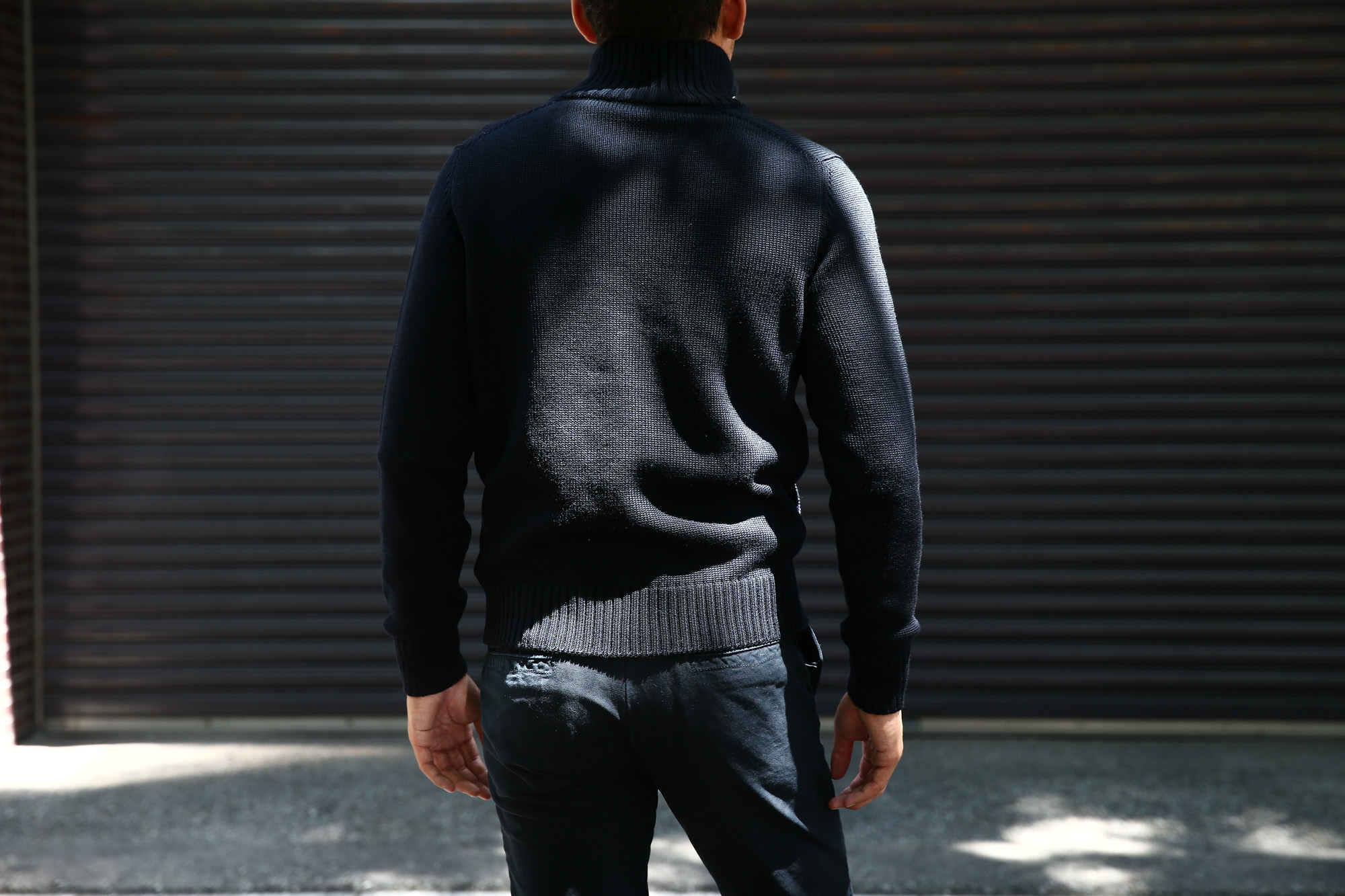 ZANONE(ザノーネ) CHIOTO ・KYOTO(キョウト・キョート) 810740 z0229 LONG SLEEVES ミドルゲージ ニットジャケット ニットブルゾン  【NAVY / ネイビー・Z1375】  2017 秋冬新作 zanone ザノーネ ニット キョウト 愛知 名古屋 Alto e Diritto アルト エ デリット