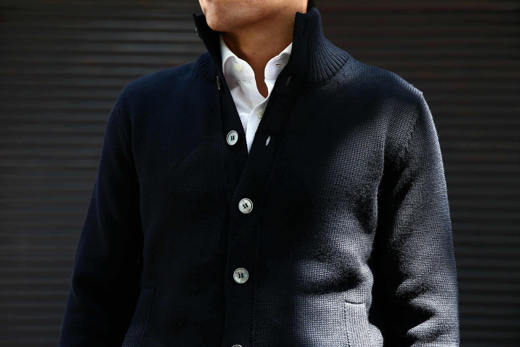 ZANONE(ザノーネ) CHIOTO ・KYOTO(キョウト・キョート) 810740 z0229 LONG SLEEVES ミドルゲージ ニットジャケット ニットブルゾン  【NAVY / ネイビー・Z1375】  2017 秋冬新作 zanone ザノーネ ニット キョウト 愛知 名古屋 Alto e Diritto アルト エ デリット