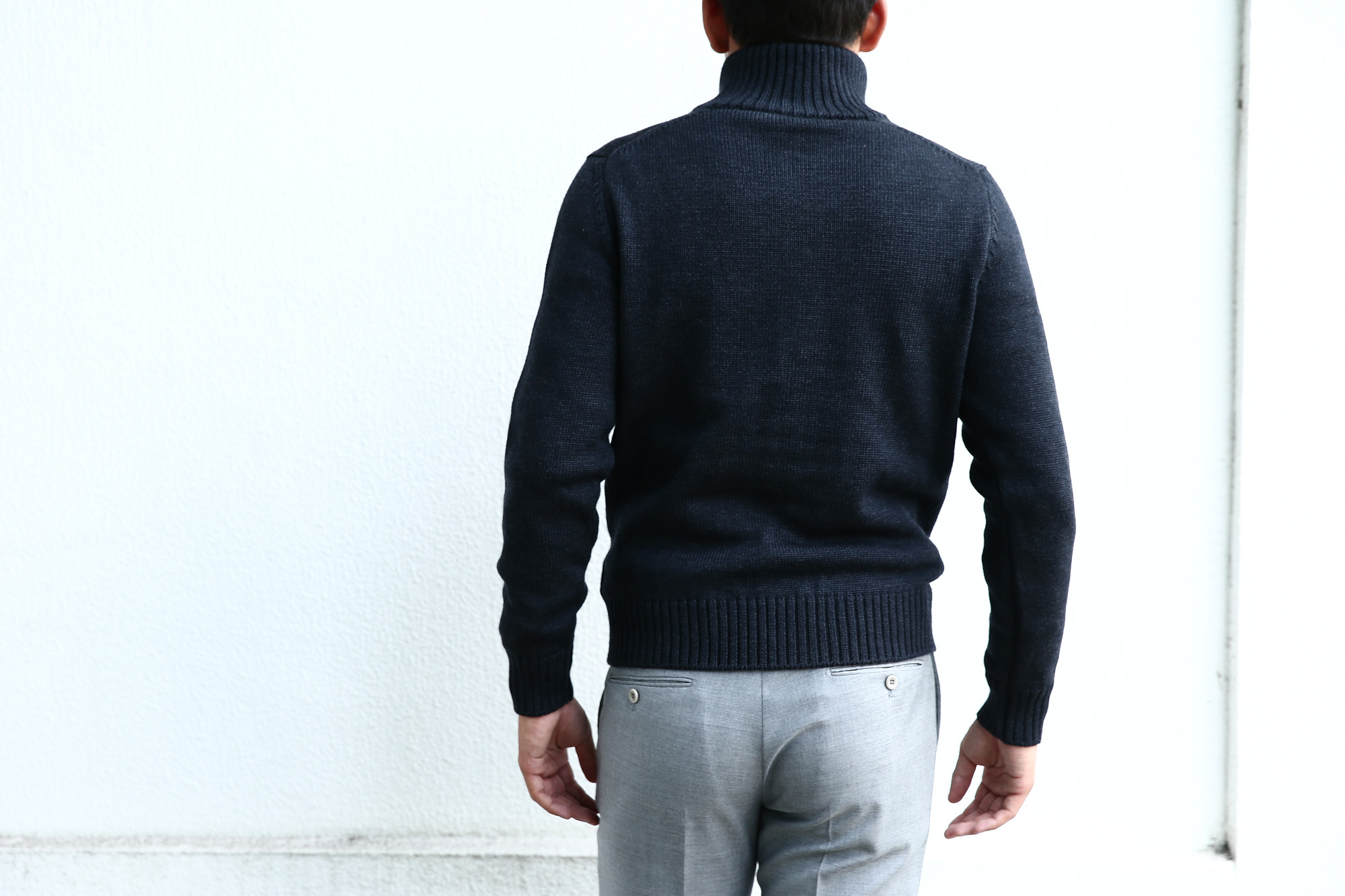 【ZANONE / ザノーネ】 CHIOTO ・KYOTO(キョウト・キョート) 810740 z0229 LONG SLEEVES ミドルゲージ ニットジャケット ニットブルゾン CHACOAL(チャコール・Z0006)  2017 秋冬新作  zanone ザノーネ ニット キョウト 愛知 名古屋 Alto e Diritto アルト エ デリット