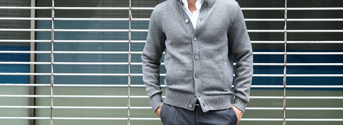 【ZANONE / ザノーネ】 CHIOTO ・KYOTO(キョウト・キョート) 810740 z0229 LONG SLEEVES ミドルゲージ ニットジャケット ニットブルゾン GRAY(グレー・Z4872) 2017 秋冬 zanone ザノーネ ニット キョウト 愛知 名古屋 zodiac ゾディアック