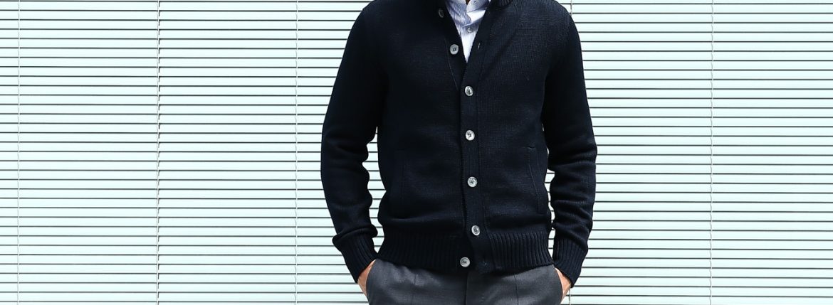 【ZANONE / ザノーネ】CHIOTO ・KYOTO(キョウト・キョート) 810740 z0229 LONG SLEEVES ミドルゲージ ニットジャケット ニットブルゾン NAVY(ネイビー・Z1375) 2017 秋冬新作 zanone ザノーネ ニット キョウト 愛知 名古屋 zodiac ゾディアック