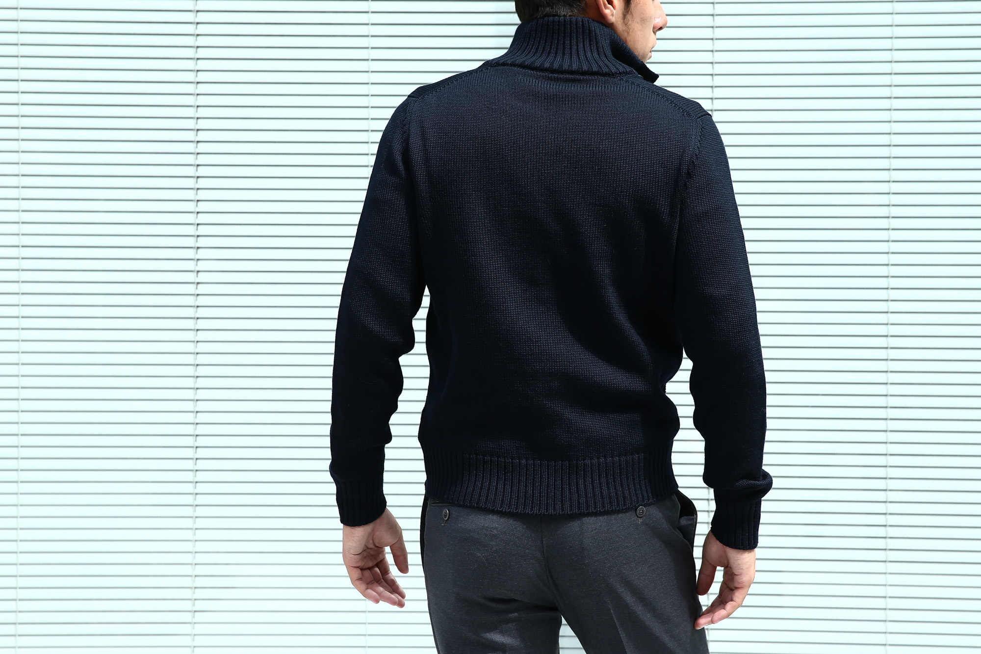 【ZANONE / ザノーネ】CHIOTO ・KYOTO(キョウト・キョート) 810740 z0229 LONG SLEEVES ミドルゲージ ニットジャケット ニットブルゾン  NAVY(ネイビー・Z1375)  2017 秋冬新作  zanone ザノーネ ニット キョウト 愛知 名古屋 Alto e Diritto アルト エ デリット