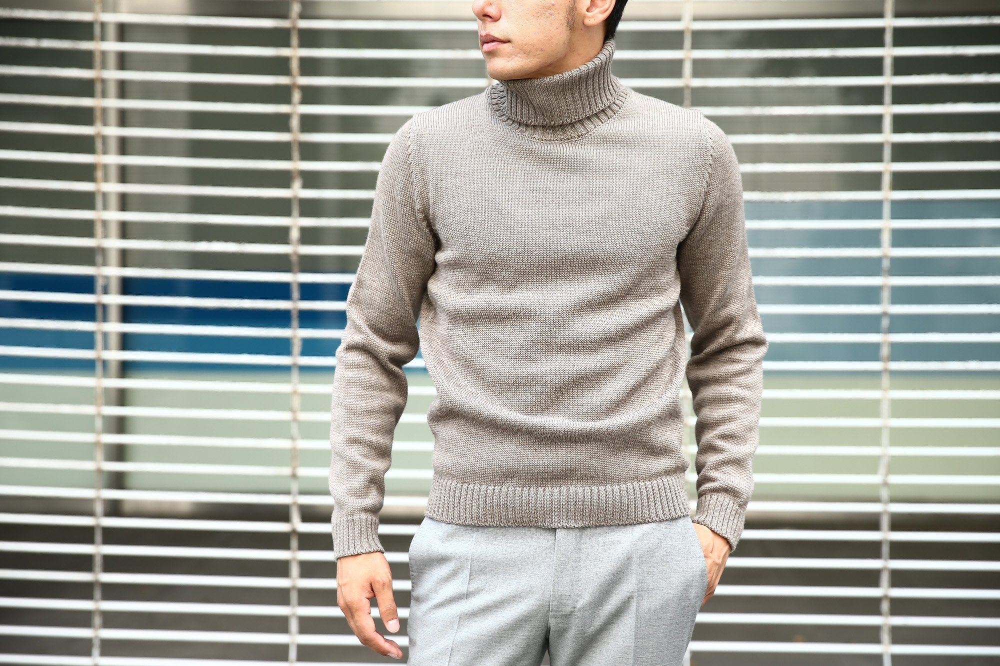 【ZANONE / ザノーネ】 Turtle Neck Sweater タートルネックセーター VIRGIN WOOL 100% ミドルゲージ ウールニット セーター GREGE (グレージュ・Z2873)  made in italy (イタリア製) 2017 秋冬新作 zanone ザノーネ 愛知 名古屋 Alto e Diritto アルト エ デリット タートルネック