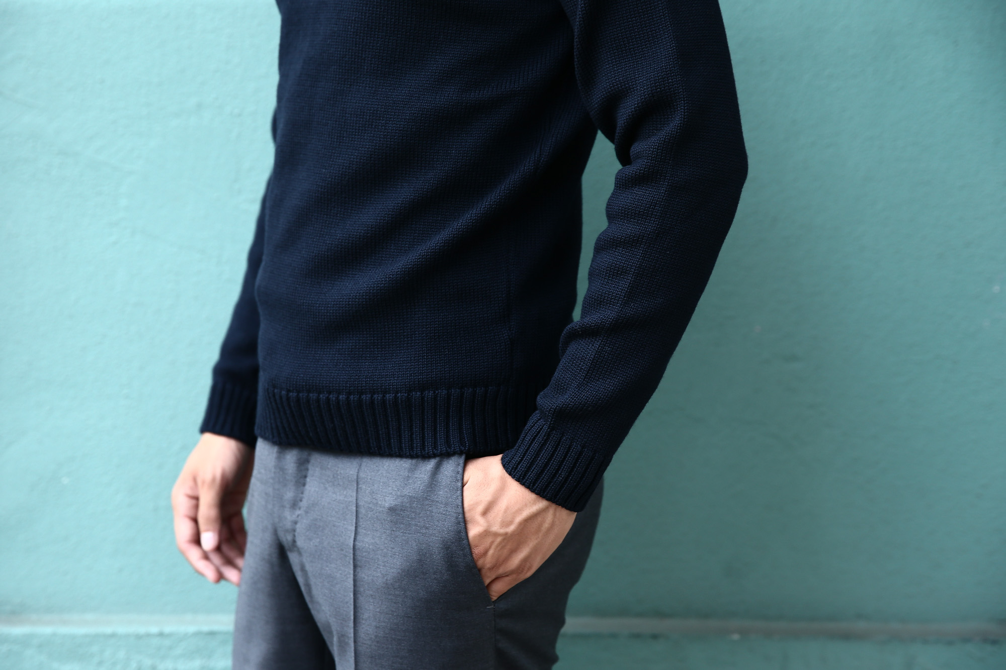 ZANONE (ザノーネ) Turtle Neck Sweater (タートルネックセーター) VIRGIN WOOL 100% ミドルゲージ ウールニット セーター NAVY (ネイビー・Z1375) made in italy (イタリア製) 2017 秋冬新作 zanone ザノーネ 愛知 名古屋 Alto e Diritto アルト エ デリット