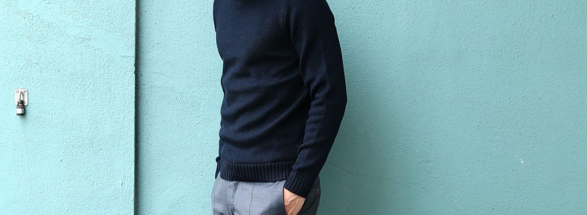 ZANONE (ザノーネ) Turtle Neck Sweater (タートルネックセーター) VIRGIN WOOL 100% ミドルゲージ ウールニット セーター NAVY (ネイビー・Z1375) made in italy (イタリア製) 2017 秋冬新作 zanone ザノーネ 愛知 名古屋 ZODIAC　ゾディアック