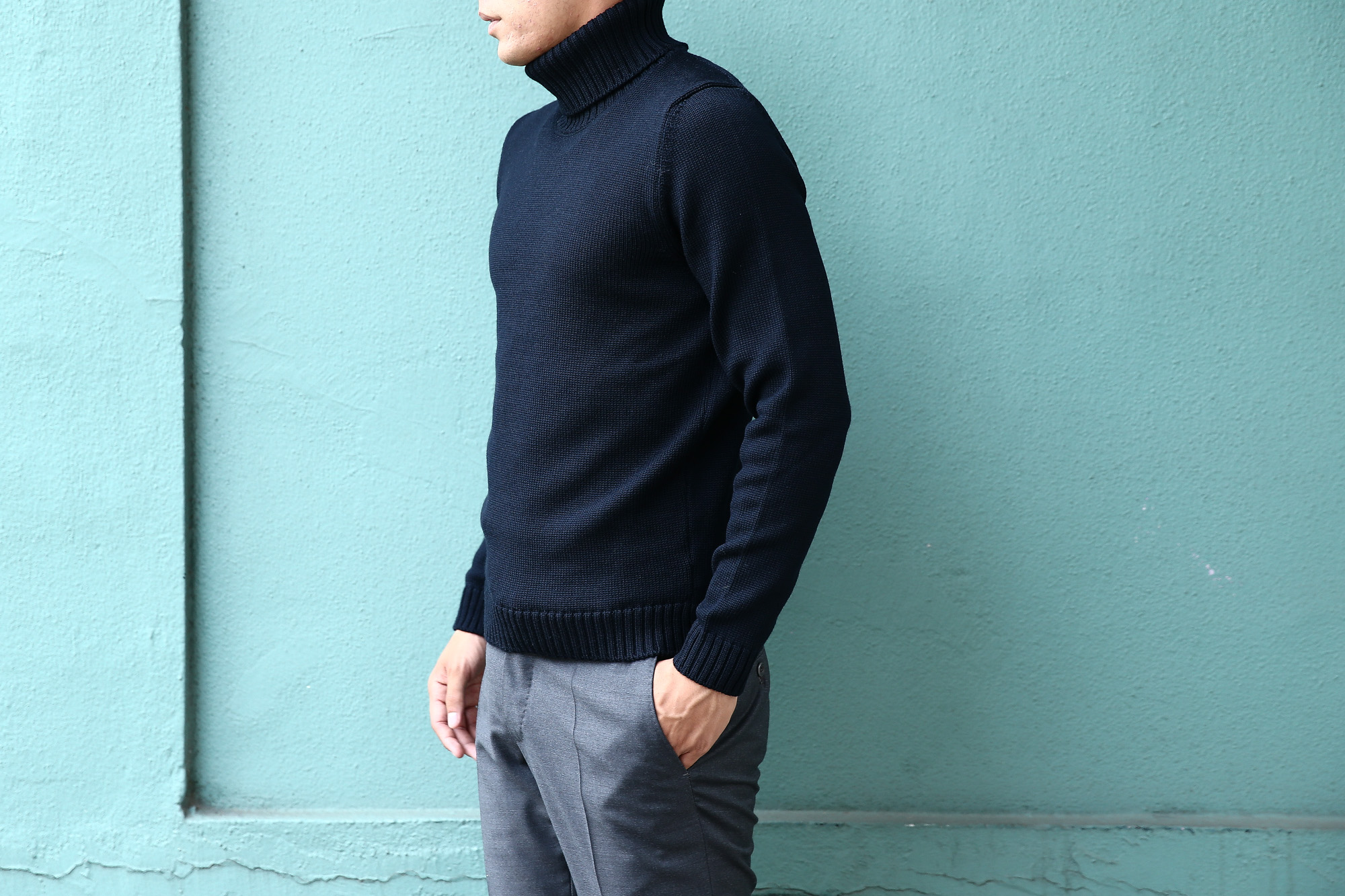 ZANONE (ザノーネ) Turtle Neck Sweater (タートルネックセーター) VIRGIN WOOL 100% ミドルゲージ ウールニット セーター NAVY (ネイビー・Z1375) made in italy (イタリア製) 2017 秋冬新作 zanone ザノーネ 愛知 名古屋 Alto e Diritto アルト エ デリット