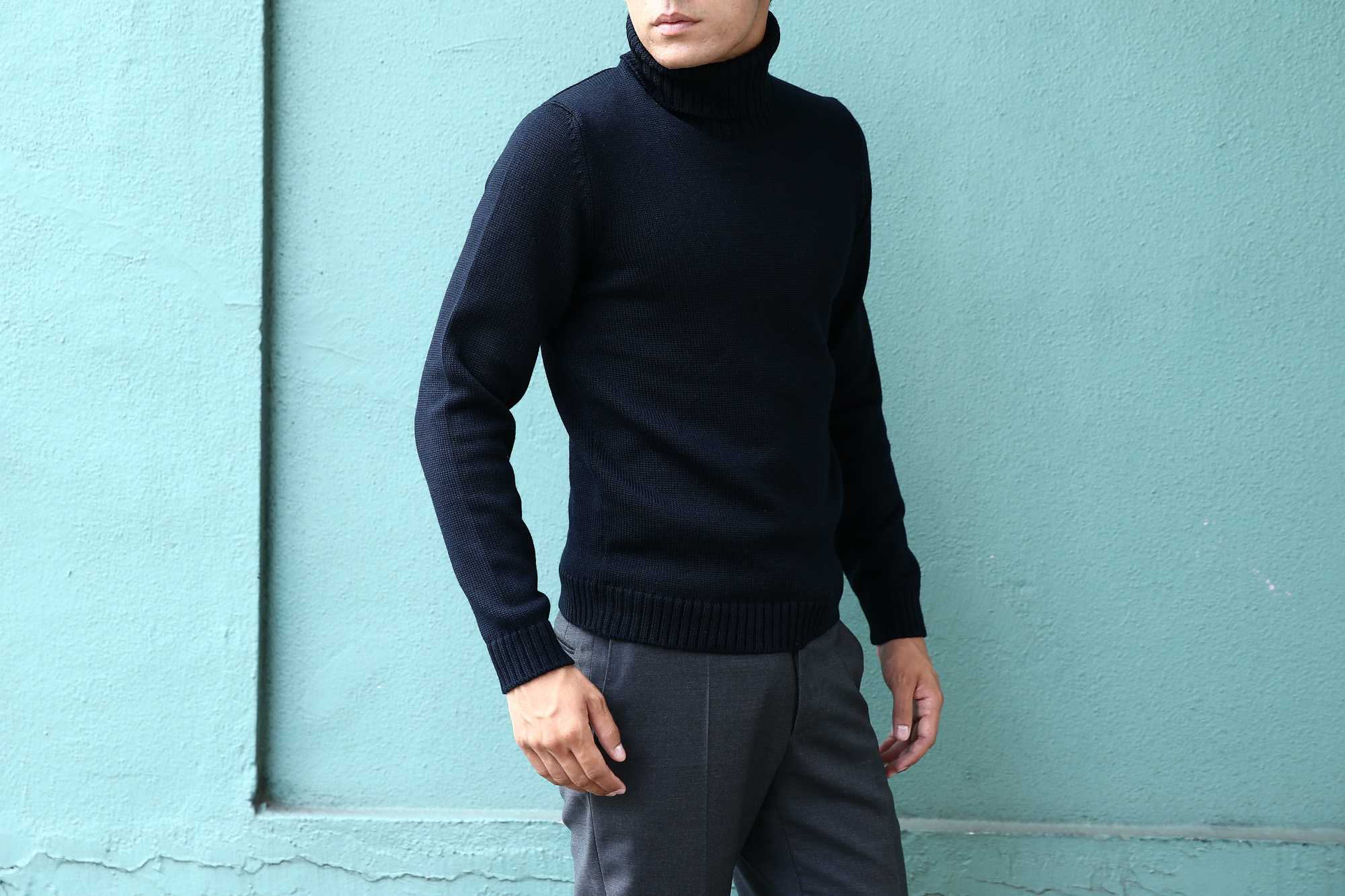 ZANONE (ザノーネ) Turtle Neck Sweater (タートルネックセーター) VIRGIN WOOL 100% ミドルゲージ ウールニット セーター NAVY (ネイビー・Z1375) made in italy (イタリア製) 2017 秋冬新作 zanone ザノーネ 愛知 名古屋 Alto e Diritto アルト エ デリット