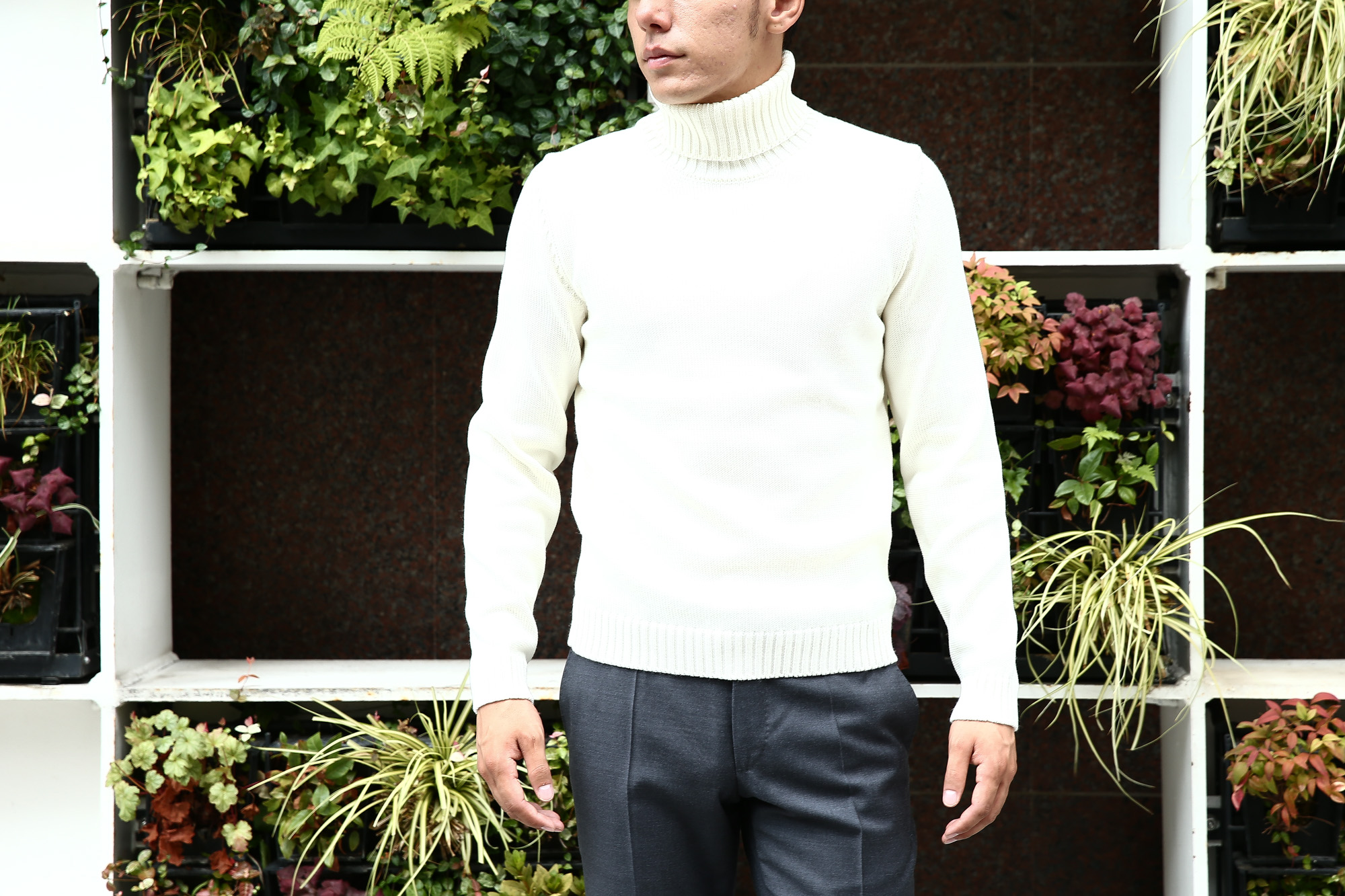 【ZANONE / ザノーネ】 Turtle Neck Sweater タートルネックセーター VIRGIN WOOL 100% ミドルゲージ ウールニット セーター OFF WHITE (オフホワイト・Z3623) made in italy (イタリア製) 2017 秋冬新作 zanone ザノーネ 愛知 名古屋 Alto e Diritto アルト エ デリット タートルネック