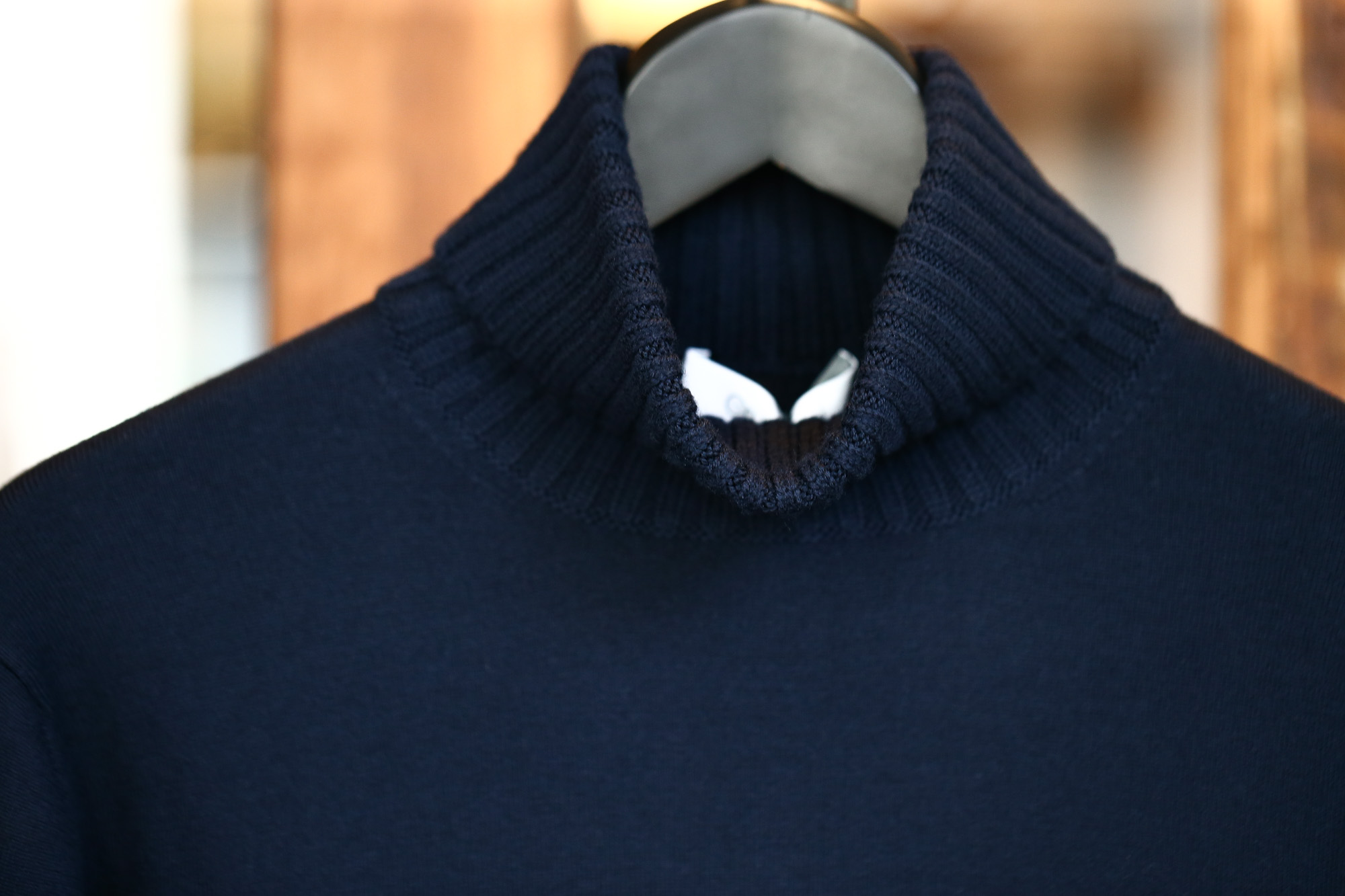 Cruciani (クルチアーニ) Turtle Neck Sweater (タートルネックセーター) WOOL 100% 27ゲージ＆9ゲージ ハイゲージウールニット セーター NAVY (ネイビー・8800) made in italy (イタリア製) 2017 秋冬新作 cruciani クルチアーニ 愛知 名古屋 タートルネック