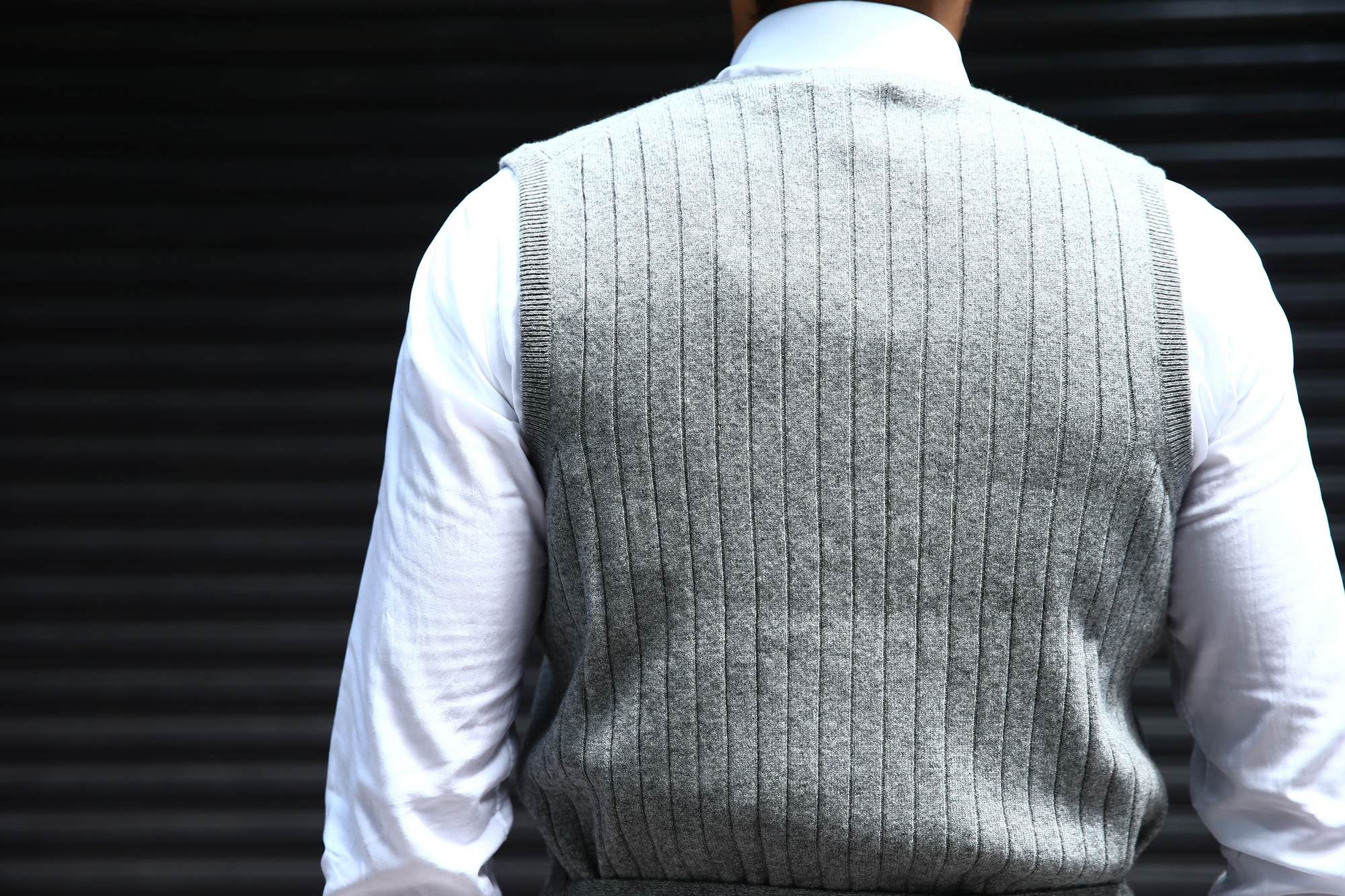 Settefili Cashmere (セッテフィーリ カシミア) Gilet con bottoni (ニットダブルベスト) ハイゲージ ニット ジレ GRAY (グレー・MC009) made in italy (イタリア製) 2017 秋冬新作 settefilicashmere セッテフィーリカシミア ニットベスト ニットジレ 愛知 名古屋 Alto e Diritto アルト エ デリット