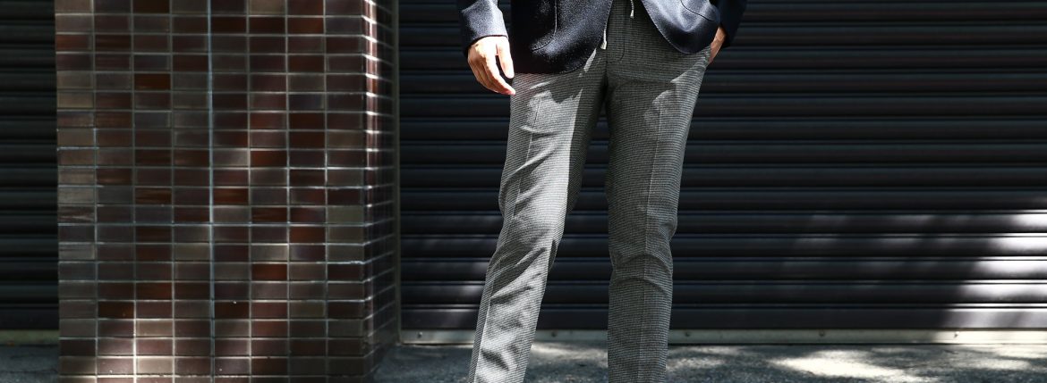 【VIGANO / ヴィガーノ】 RELAX SLACKS (リラックス スラックス) ウォッシャブルウール ハウンドトゥース テーパード イージーパンツ スラックス MEDIUM GRAY (ミディアムグレー・951) 2017 秋冬新作のイメージ