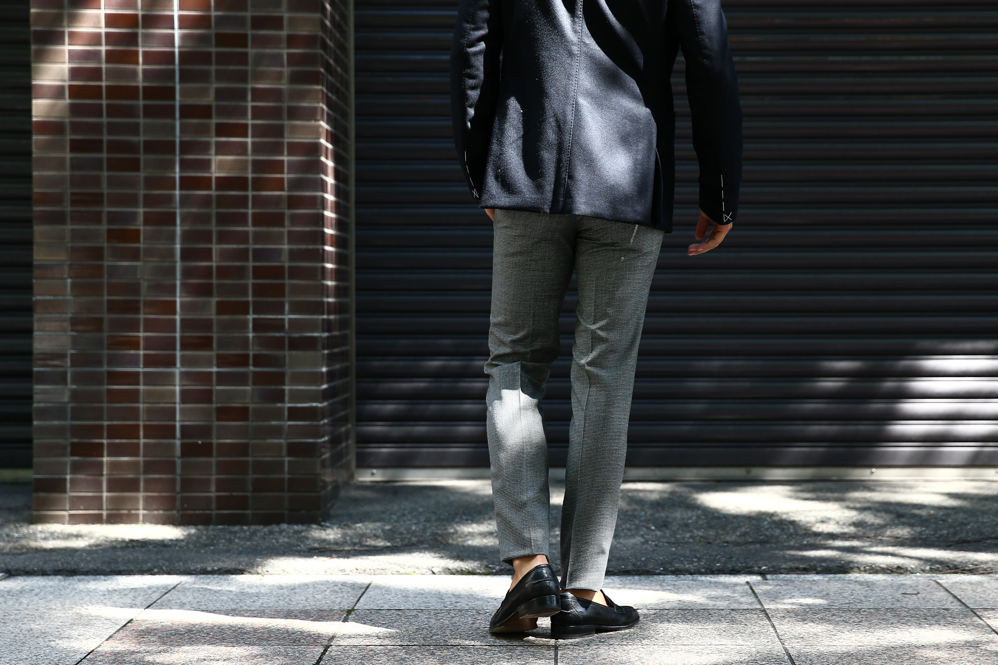 【VIGANO / ヴィガーノ】 RELAX SLACKS (リラックス スラックス) ウォッシャブルウール ハウンドトゥース テーパード イージーパンツ スラックス MEDIUM GRAY (ミディアムグレー・951) 2017 秋冬新作 vigano 愛知 名古屋 Alto e Diritto アルト エ デリット