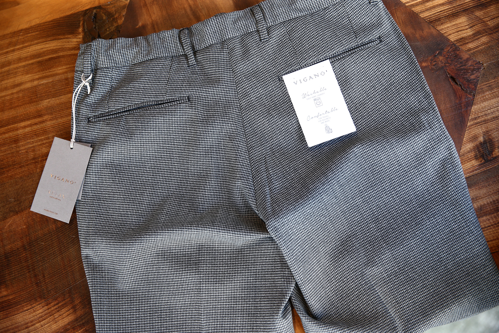 VIGANO (ヴィガーノ) RELAX SLACKS (リラックス スラックス) ウォッシャブルウール ハウンドトゥース テーパード イージーパンツ スラックス MEDIUM GRAY (ミディアムグレー・951) 2017 秋冬新作 vigano 愛知 名古屋 Alto e Diritto アルト エ デリット