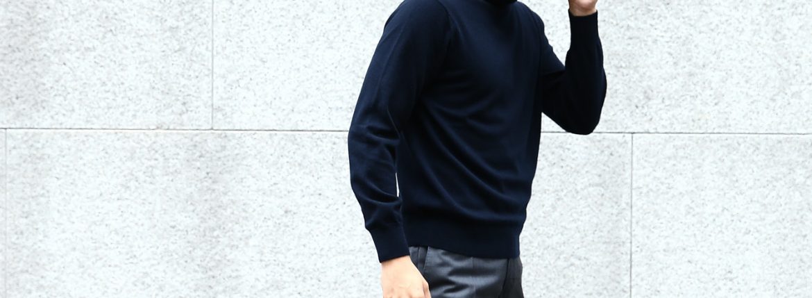 Cruciani (クルチアーニ) Cashmere Turtle Neck Sweater (カシミヤタートルネックセーター) Cashmere 100% 27ゲージ ハイゲージ カシミヤニット セーター NAVY (ネイビー・20147) made in italy (イタリア製) 2017 秋冬新作 cruciani クルチアーニ 愛知 カシミア 名古屋 タートルネック