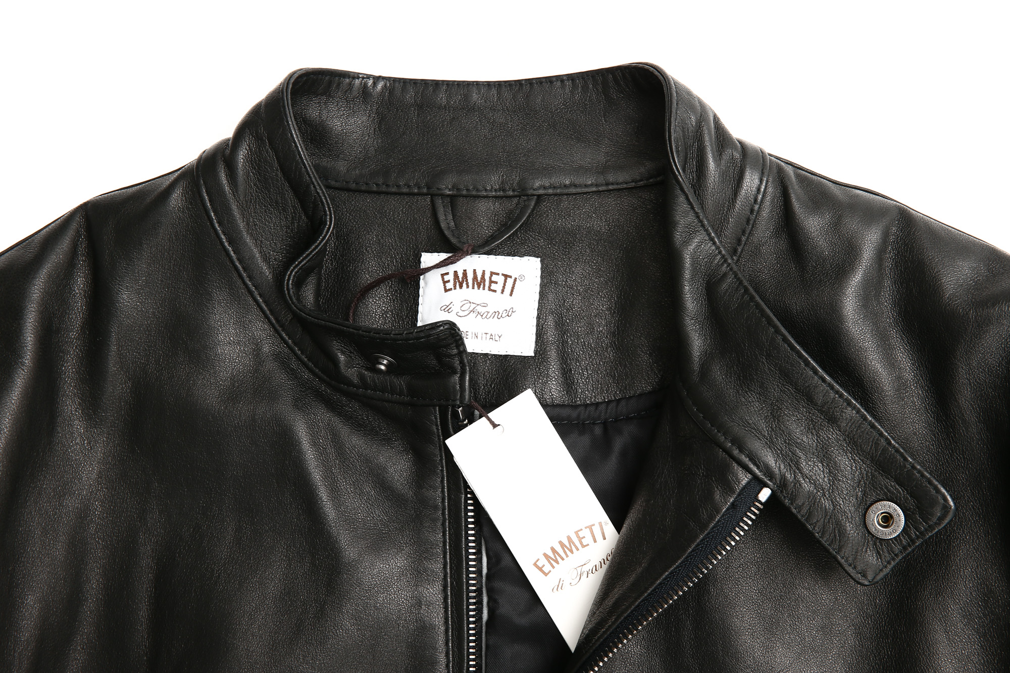 EMMETI (エンメティ) JURI (ユリ) Lambskin nappa シングルライダース レザージャケット NERO (ブラック) made in italy (イタリア製) 2018 春夏 emmeti 愛知 名古屋 Alto e Diritto アルト エ デリット emmeti andrea スタンドカラーブルゾン