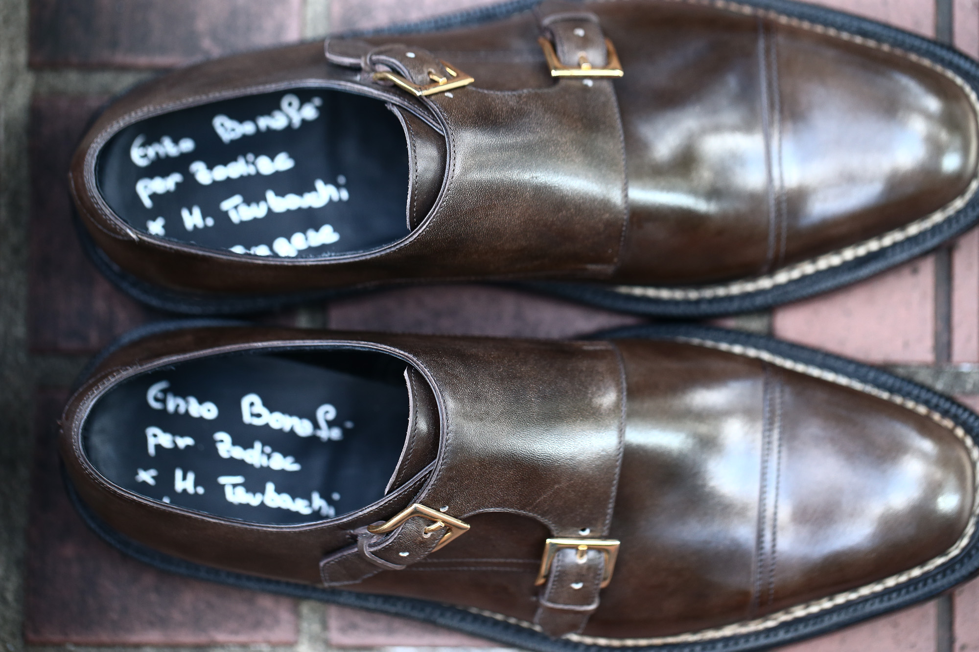 【ENZO BONAFE × HIROSHI TSUBOUCHI × Alto e Diritto /// エンツォボナフェ × ヒロシツボウチ × アルト エ デリット】 ART.EB-02 Double Monk Strap Shoes Bonaudo Museum Calf Leather ボナウド社 ミュージアムカーフ Norwegian Welted Process ノルベジェーゼ製法 ダブルモンクストラップシューズ PEWTER (ピューター) made in italy (イタリア製)　2017 秋冬新作 【Special Model】 enzobonafe hiroshitsubouchi エンツォボナフェ 愛知 名古屋 Alto e Diritto アルト エ デリット ダブルモンク