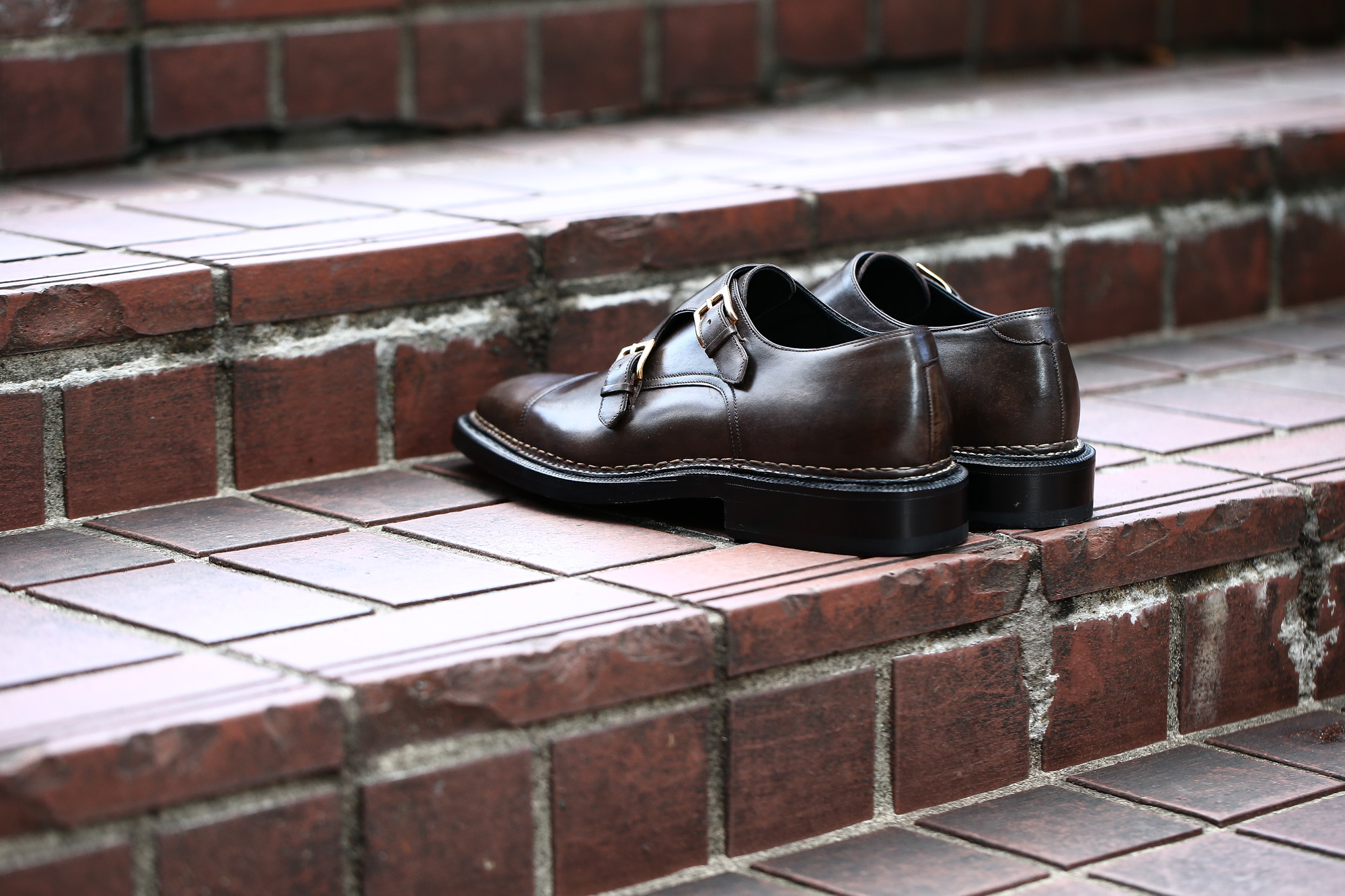 【ENZO BONAFE × HIROSHI TSUBOUCHI × Alto e Diritto /// エンツォボナフェ × ヒロシツボウチ × アルト エ デリット】 ART.EB-02 Double Monk Strap Shoes Bonaudo Museum Calf Leather ボナウド社 ミュージアムカーフ Norwegian Welted Process ノルベジェーゼ製法 ダブルモンクストラップシューズ PEWTER (ピューター) made in italy (イタリア製)　2017 秋冬新作 【Special Model】 enzobonafe hiroshitsubouchi エンツォボナフェ 愛知 名古屋 Alto e Diritto アルト エ デリット ダブルモンク