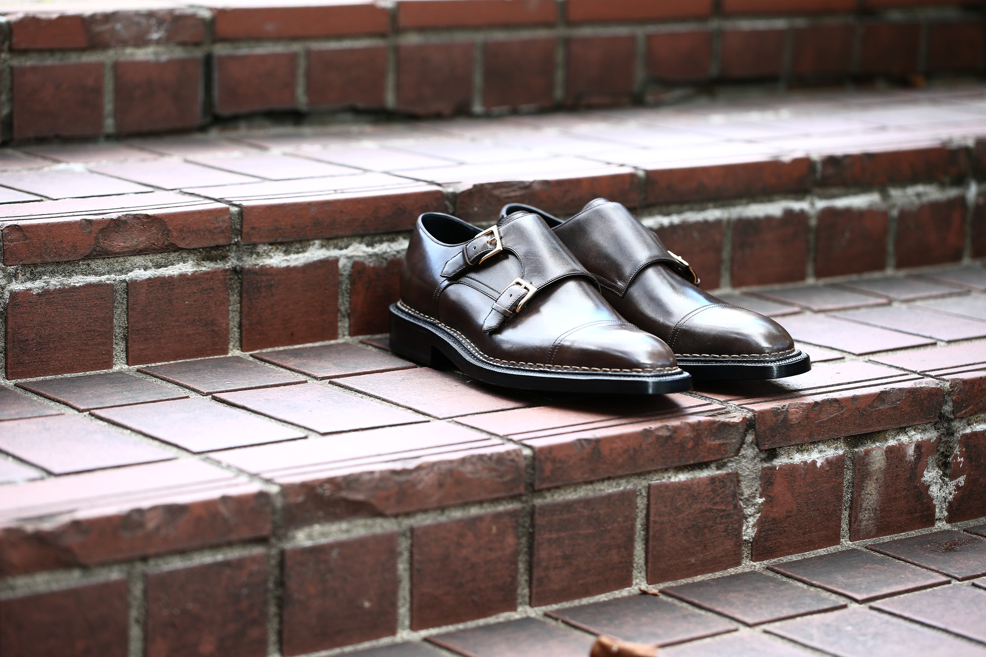 【ENZO BONAFE × HIROSHI TSUBOUCHI × Alto e Diritto /// エンツォボナフェ × ヒロシツボウチ × アルト エ デリット】 ART.EB-02 Double Monk Strap Shoes Bonaudo Museum Calf Leather ボナウド社 ミュージアムカーフ Norwegian Welted Process ノルベジェーゼ製法 ダブルモンクストラップシューズ PEWTER (ピューター) made in italy (イタリア製)　2017 秋冬新作 【Special Model】 enzobonafe hiroshitsubouchi エンツォボナフェ 愛知 名古屋 Alto e Diritto アルト エ デリット ダブルモンク