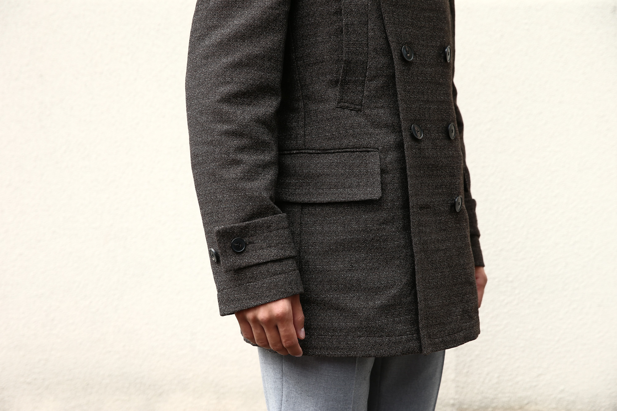 GABRIELE PASINI (ガブリエレ パジーニ) Pea coat (ピーコート) ウール ミドル丈 ダブル コート BROWN (ブラウン・438) Made in italy (イタリア製) 2017 秋冬新作　gabrielepasini カブリエレパジーニ Pコート 愛知 名古屋 Alto e Diritto アルト エ デリット