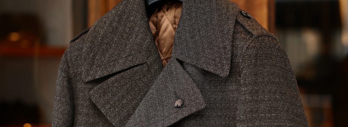 GABRIELE PASINI (ガブリエレ パジーニ) Pea coat (ピーコート) ウール ミドル丈 ダブル コート BROWN (ブラウン・438) Made in italy (イタリア製) 2017 秋冬新作 gabrielepasini カブリエレパジーニ Pコート 愛知 名古屋 ZODIAC ゾディアック