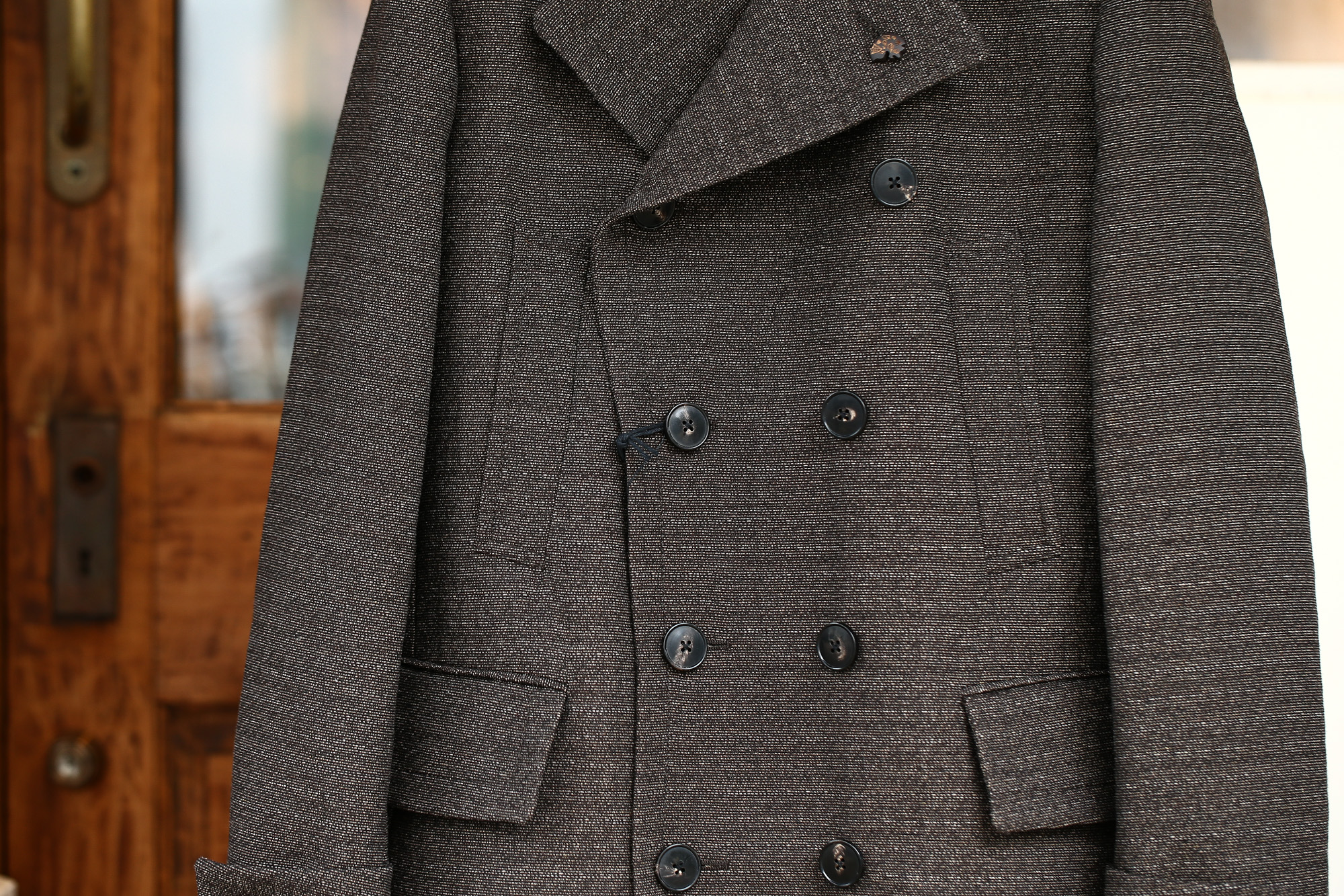 GABRIELE PASINI (ガブリエレ パジーニ) Pea coat (ピーコート) ウール ミドル丈 ダブル コート BROWN (ブラウン・438) Made in italy (イタリア製) 2017 秋冬新作 gabrielepasini カブリエレパジーニ Pコート 愛知 名古屋 Alto e Diritto アルト エ デリット