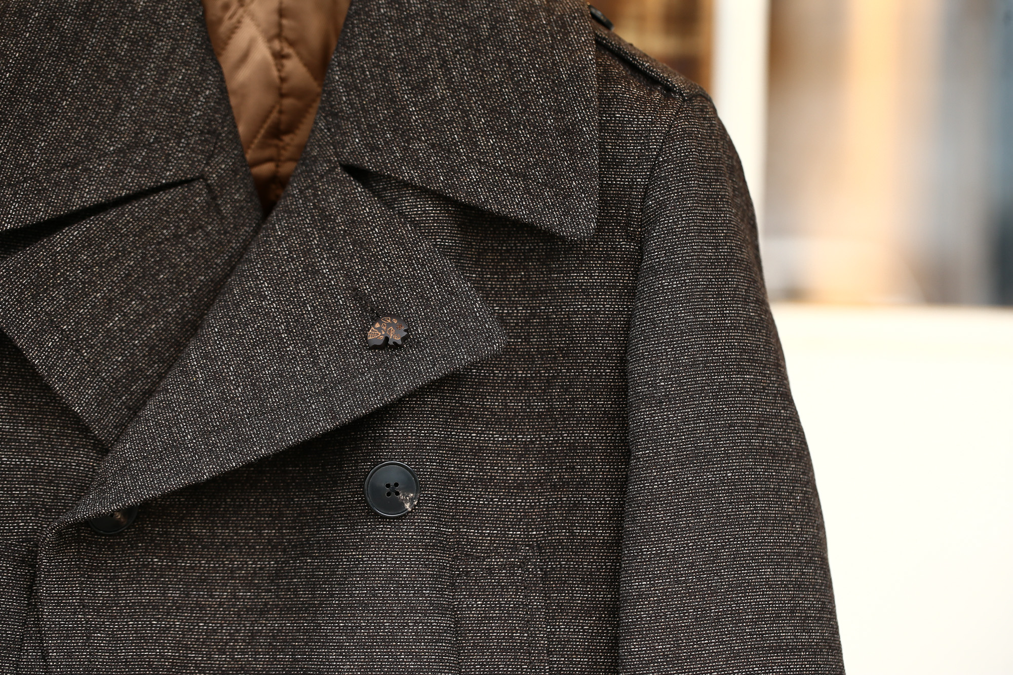 GABRIELE PASINI (ガブリエレ パジーニ) Pea coat (ピーコート) ウール ミドル丈 ダブル コート BROWN (ブラウン・438) Made in italy (イタリア製) 2017 秋冬新作 gabrielepasini カブリエレパジーニ Pコート 愛知 名古屋 Alto e Diritto アルト エ デリット