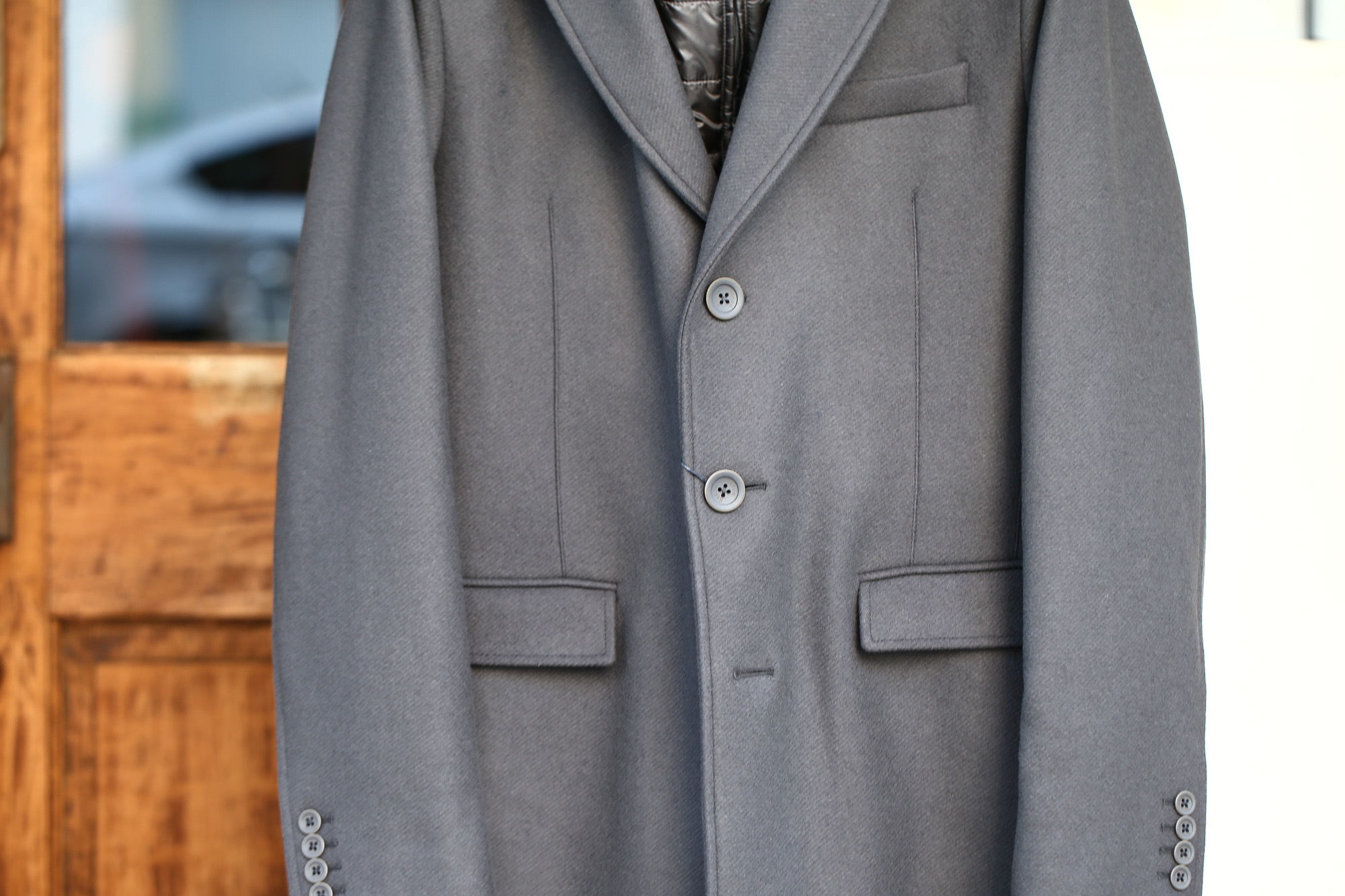 HERNO(ヘルノ) CA0045U Chester coat チェスターコート LANA DIAGONALE NYLON ULTRALIGHT 中綿入り ウールチェスターコート GRAY (グレー・9450) Made in italy (イタリア製) 2017 秋冬新作 愛知 名古屋 Alto e Diritto アルト エ デリット herno ヘルノ ダウンコート ビジネススタイル