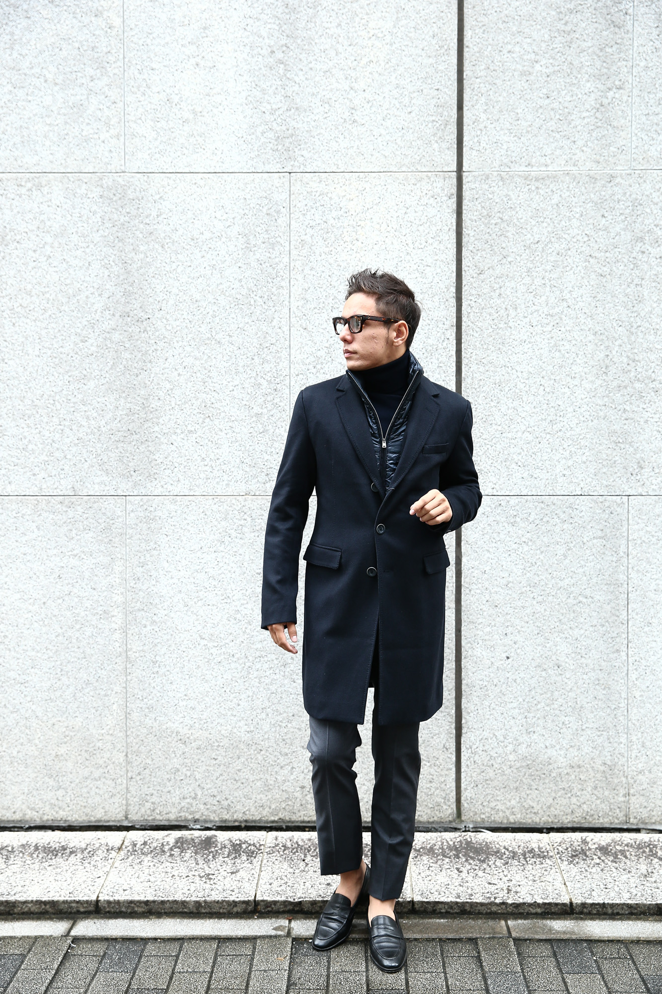 【HERNO / ヘルノ】 CA0058U Cashmere Chester coat カシミア チェスターコート PIACENZA ピアツェンツァ CASHMERE DROPGLIDE NYLON ULTRALIGHT 中綿入り カシミア チェスターコート NAVY (ネイビー・9200) Made in italy (イタリア製) 2017 秋冬新作 愛知 名古屋 Alto e Diritto アルト エ デリット herno ヘルノ ダウンコート ビジネススタイル