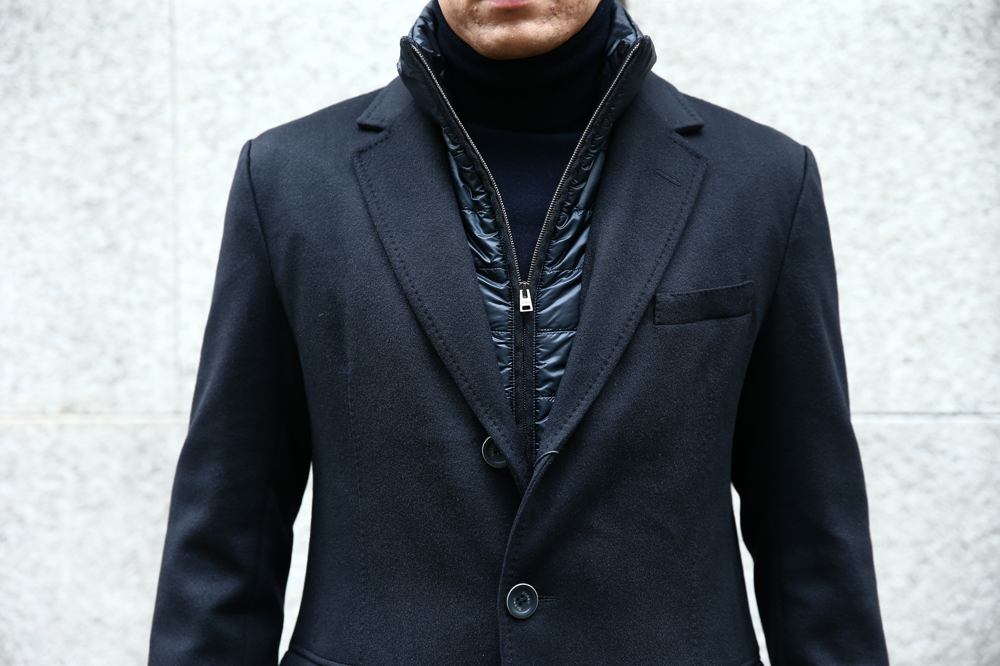 【HERNO / ヘルノ】 CA0058U Cashmere Chester coat カシミア チェスターコート PIACENZA ピアツェンツァ CASHMERE DROPGLIDE NYLON ULTRALIGHT 中綿入り カシミア チェスターコート NAVY (ネイビー・9200) Made in italy (イタリア製) 2017 秋冬新作 愛知 名古屋 Alto e Diritto アルト エ デリット herno ヘルノ ダウンコート ビジネススタイル