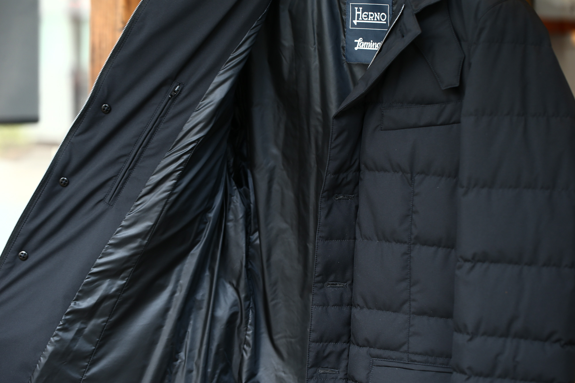 HERNO(ヘルノ) PI006UL LAMINAR Down Jacket ラミナー ダウンジャケット GORE-TEX ゴアテックス GORE WINDSTOPPER ゴアウィンドストッパー ダウンジャケット BLACK (ブラック・9300) Made in italy (イタリア製) 2017 秋冬新作 愛知 名古屋 herno ヘルノ ラミナージャケット 42,44,46,48,50,52,54