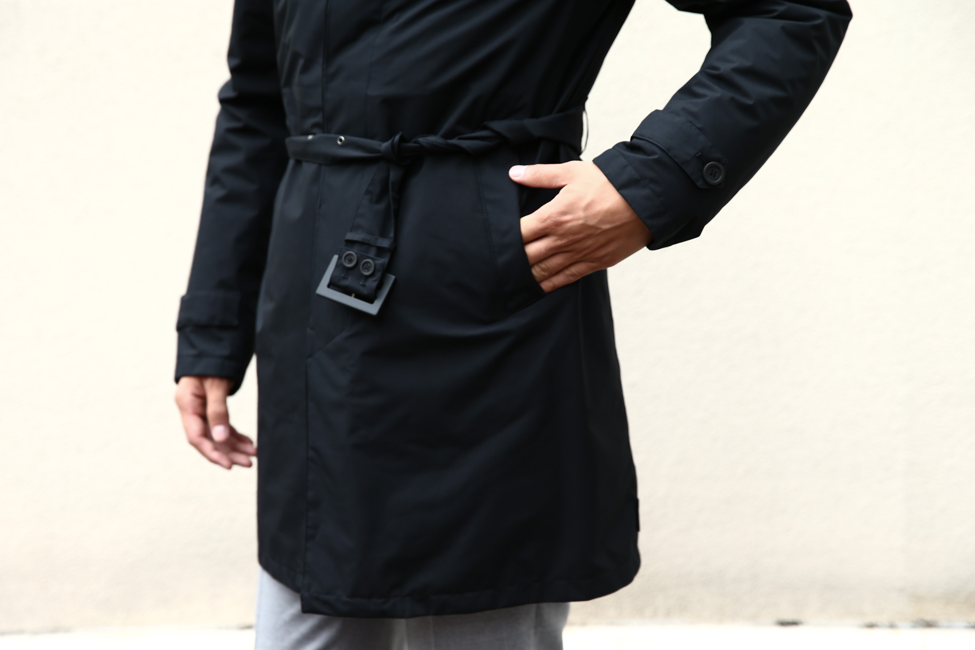 【HERNO / ヘルノ】 PI077UL LAMINAR Belted coat (ラミナー ベルテッドコート) GORE-TEX (ゴアテックス) 完全防水 ステンカラー シングル ベルテッドコート BLACK (ブラック・9300) 2017 秋冬新作 愛知 名古屋 herno ヘルノ ダウンコート 42,44,46,48,50,52,54