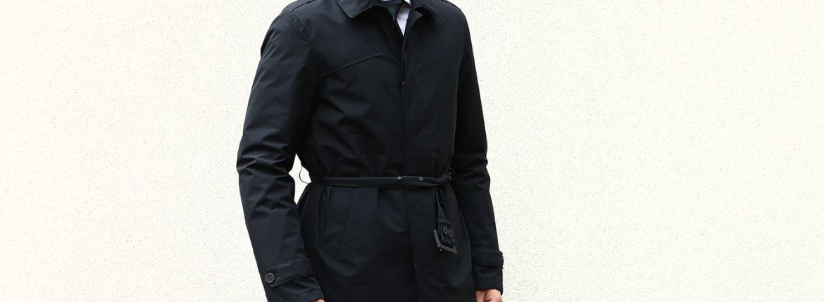 【HERNO / ヘルノ】 PI077UL LAMINAR Belted coat (ラミナー ベルテッドコート) GORE-TEX (ゴアテックス) 完全防水 ステンカラー シングル ベルテッドコート BLACK (ブラック・9300) 2017 秋冬新作 愛知 名古屋 herno ヘルノ ダウンコート 42,44,46,48,50,52,54