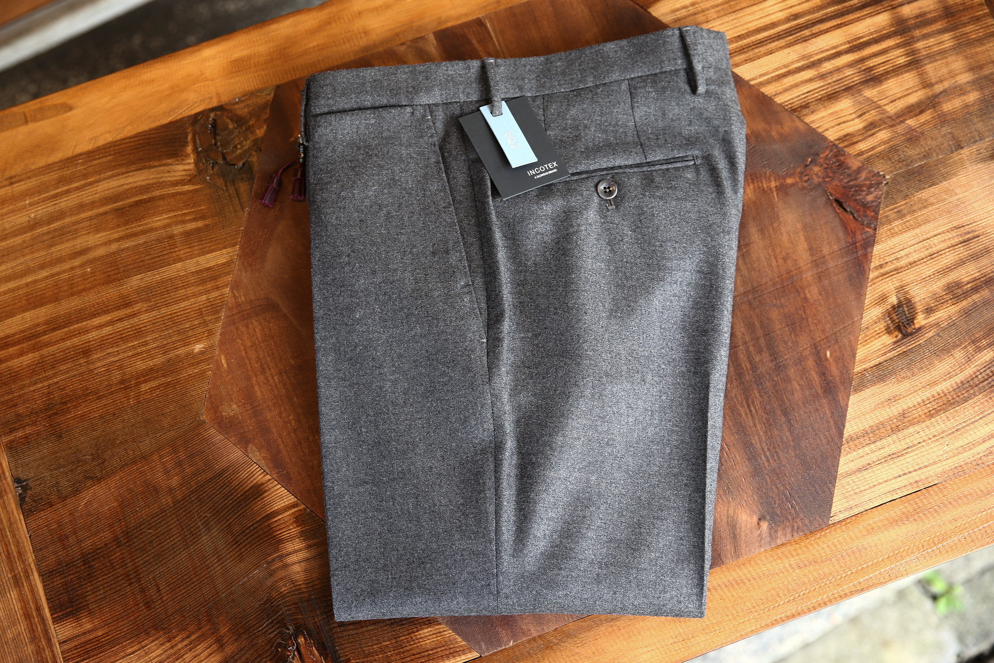 INCOTEX (インコテックス) N35 SLIM FIT (1NT035) S120’S HIGH COMFORT FLANNEL ストレッチ フランネル ウール スラックス MEDIUM GRAY (ミディアムグレー・910) 2017 秋冬新作 incotex インコテックス スラックス 愛知 名古屋 Alto e Diritto アルト エ デリット グレスラ