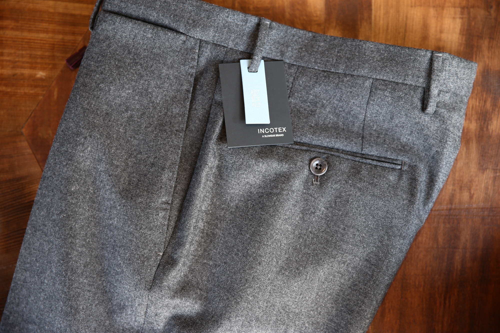 INCOTEX (インコテックス) N35 SLIM FIT (1NT035) S120’S HIGH COMFORT FLANNEL ストレッチ フランネル ウール スラックス MEDIUM GRAY (ミディアムグレー・910) 2017 秋冬新作 incotex インコテックス スラックス 愛知 名古屋 Alto e Diritto アルト エ デリット グレスラ